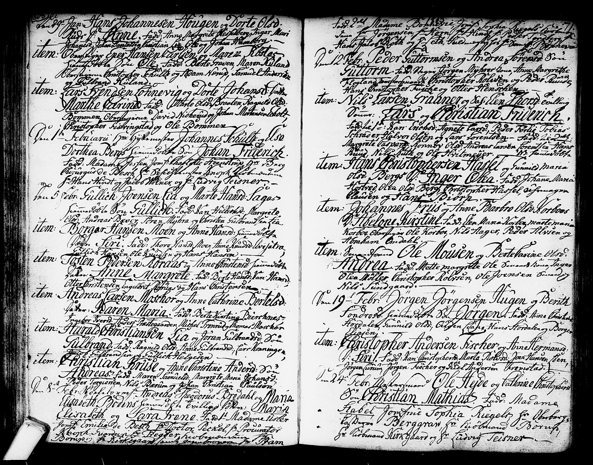 Kongsberg kirkebøker, SAKO/A-22/F/Fa/L0007: Parish register (official) no. I 7, 1795-1816, p. 71