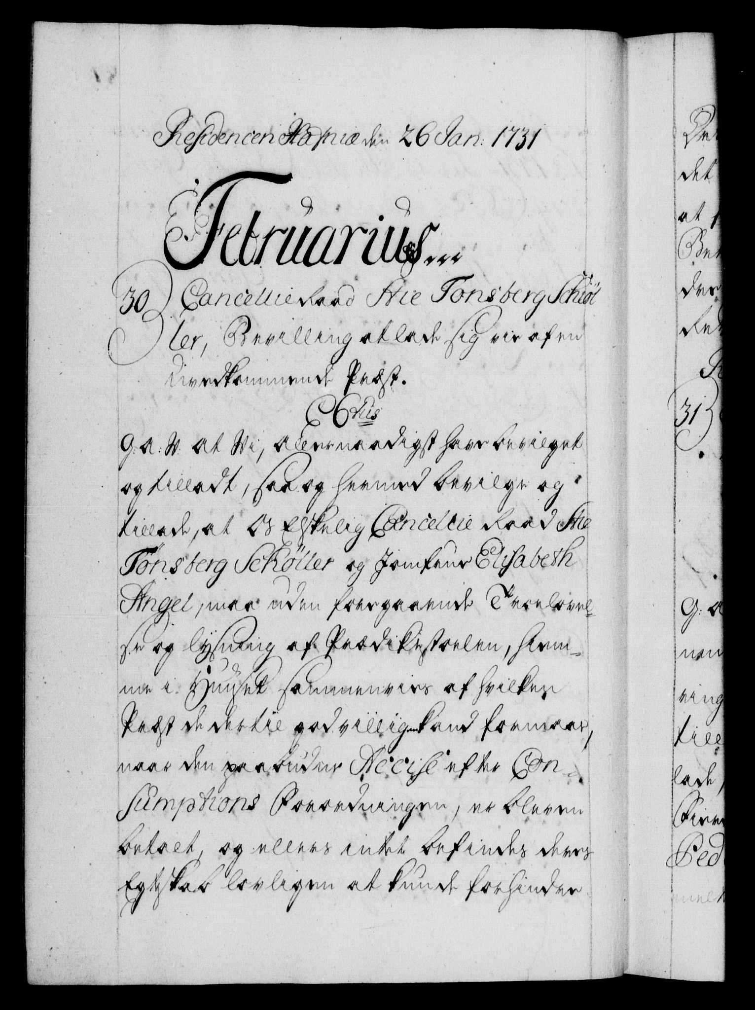 Danske Kanselli 1572-1799, AV/RA-EA-3023/F/Fc/Fca/Fcaa/L0027: Norske registre, 1730-1732, p. 87b