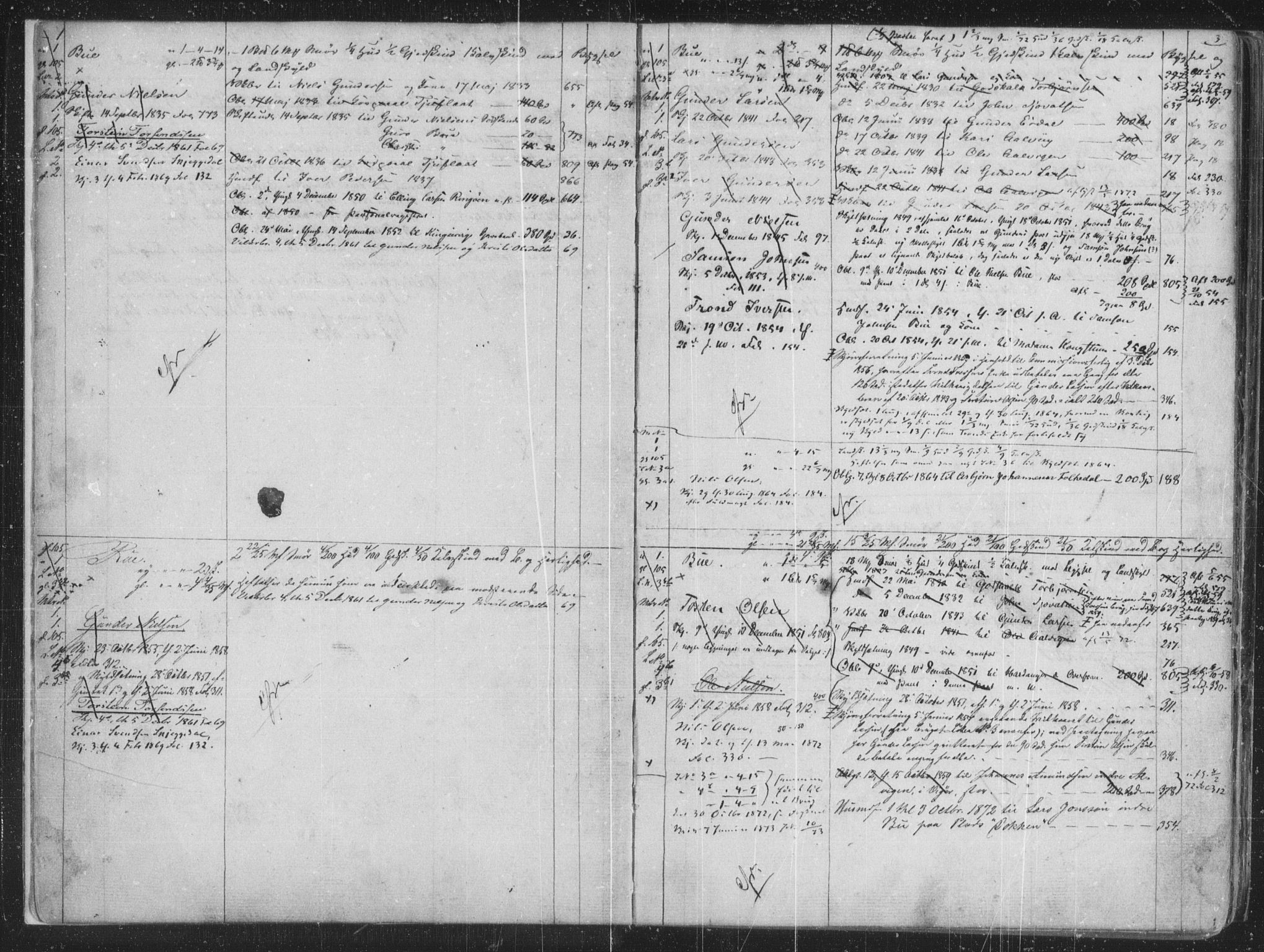 Hardanger og Voss sorenskriveri, SAB/A-2501/2/2A/2Aa/L0014: Mortgage register no. II.A.a.14, 1800-1880, p. 2-3
