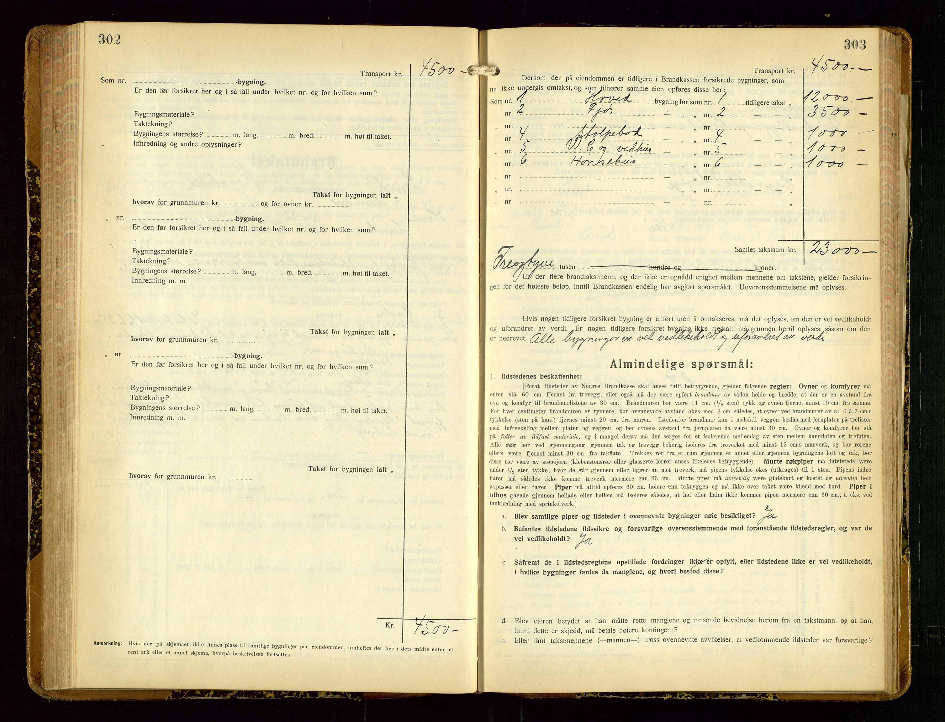 Lund lensmannskontor, AV/SAST-A-100303/Gob/L0005: "Brandtakstprotokoll", 1929-1938, p. 302-303