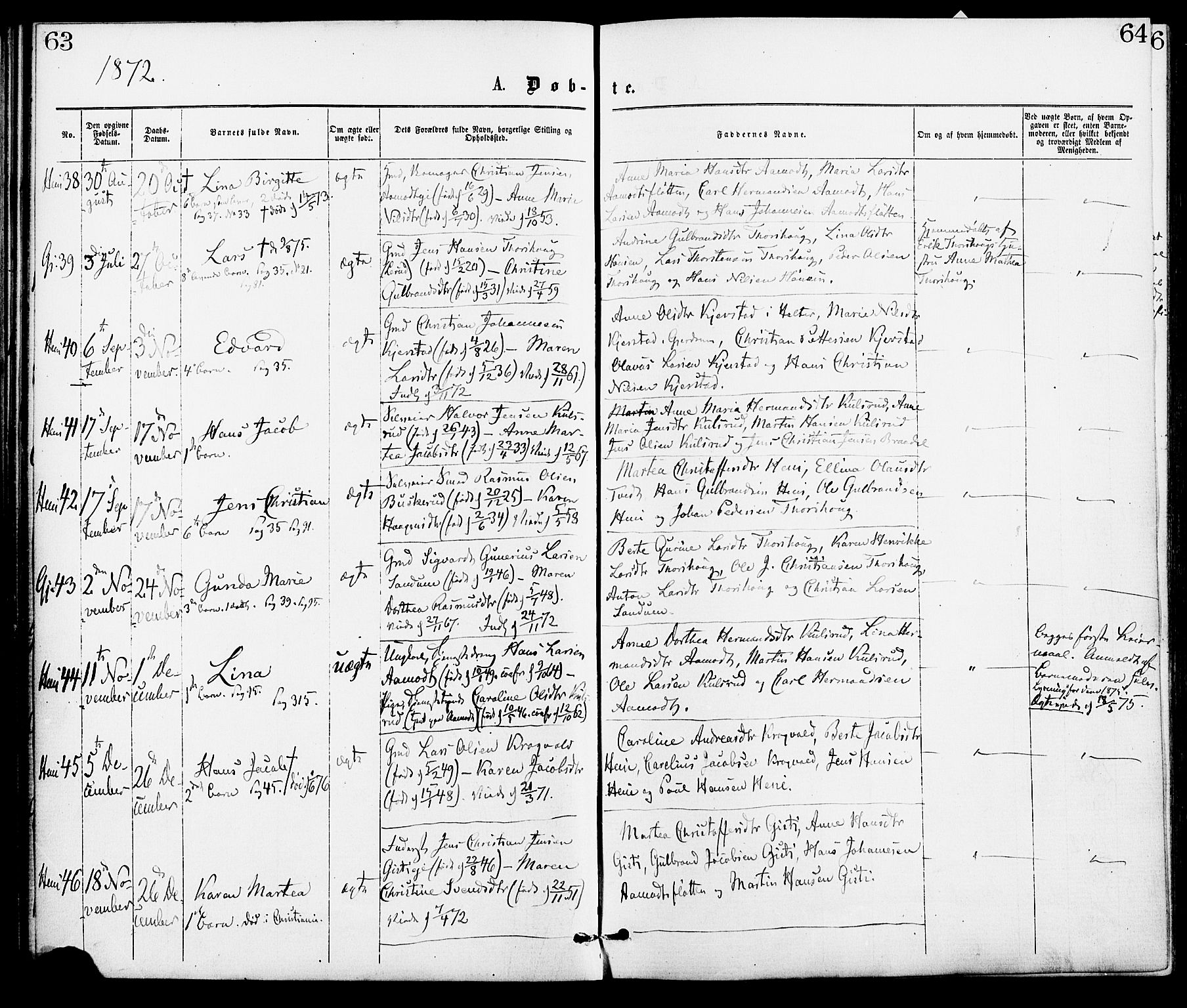 Gjerdrum prestekontor Kirkebøker, AV/SAO-A-10412b/F/Fa/L0008: Parish register (official) no. I 8, 1867-1880, p. 63-64