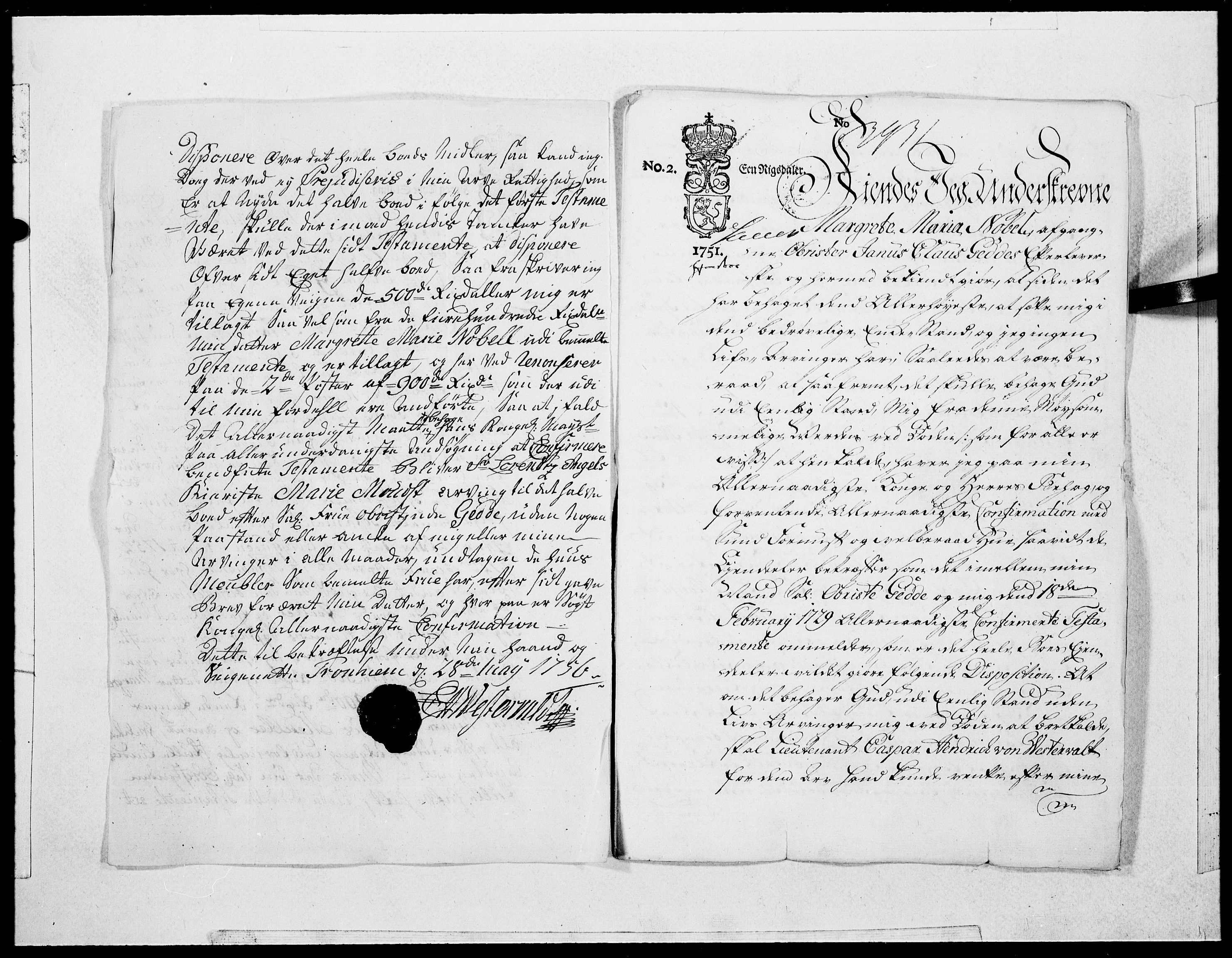 Danske Kanselli 1572-1799, AV/RA-EA-3023/F/Fc/Fcc/Fcca/L0172: Norske innlegg 1572-1799, 1756, p. 27
