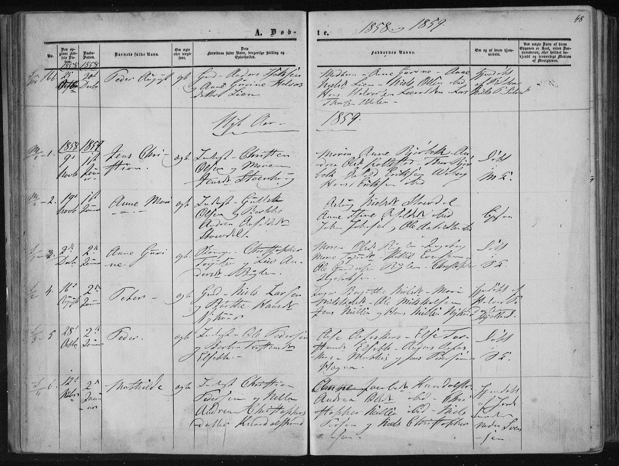 Solum kirkebøker, SAKO/A-306/F/Fa/L0007: Parish register (official) no. I 7, 1856-1864, p. 48