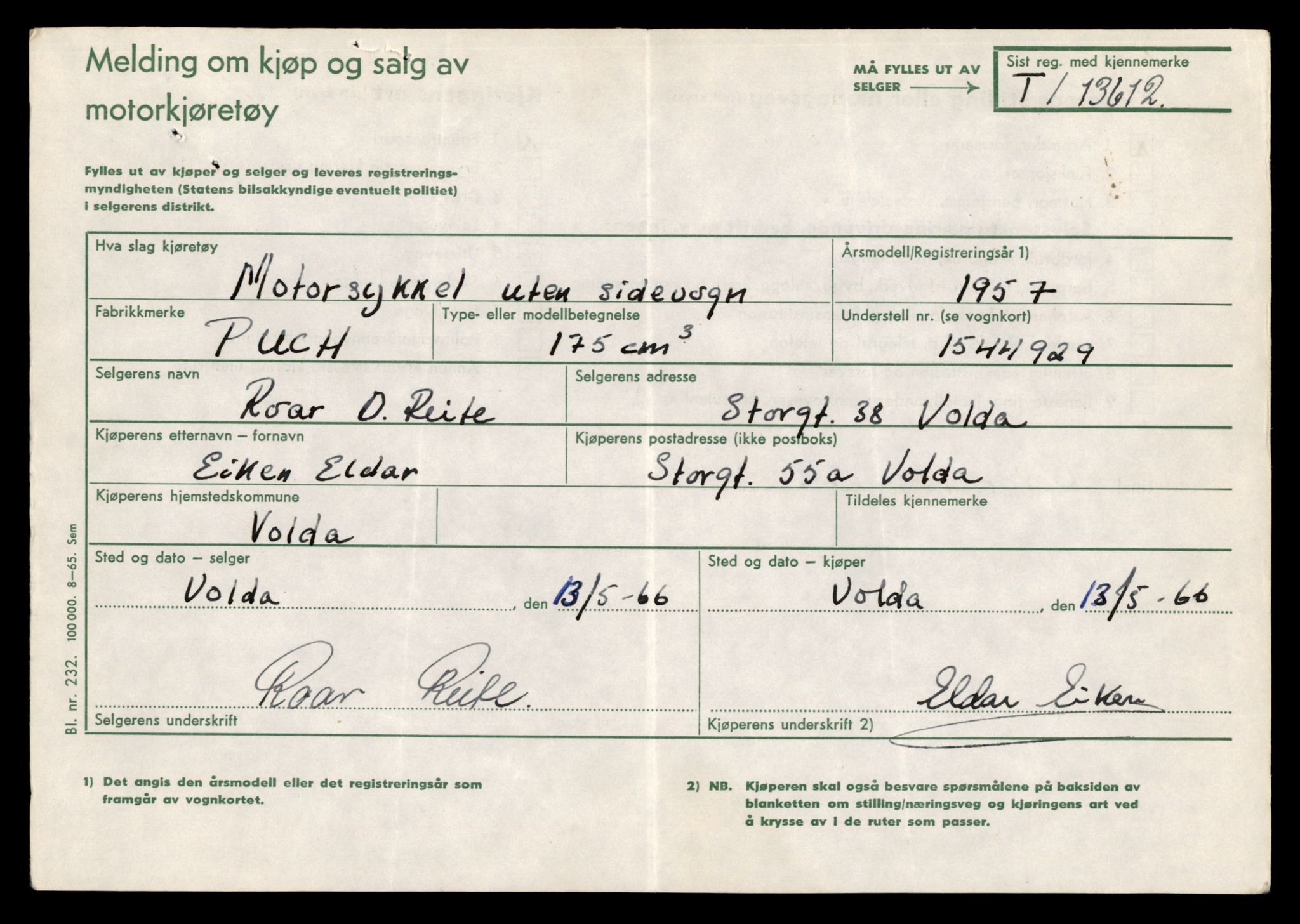 Møre og Romsdal vegkontor - Ålesund trafikkstasjon, AV/SAT-A-4099/F/Fe/L0040: Registreringskort for kjøretøy T 13531 - T 13709, 1927-1998, p. 1469