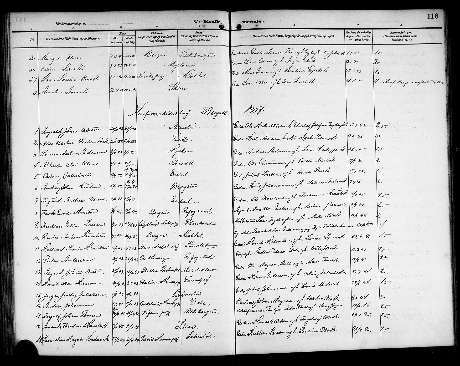 Alversund Sokneprestembete, SAB/A-73901/H/Ha/Hab: Parish register (copy) no. C 4, 1894-1924, p. 118