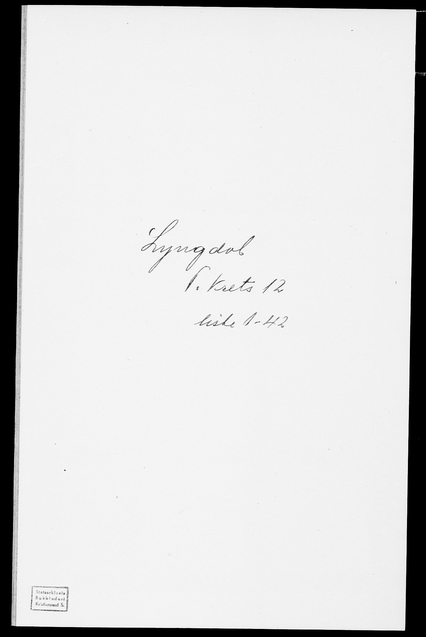 SAK, 1875 census for 1032P Lyngdal, 1875, p. 1860
