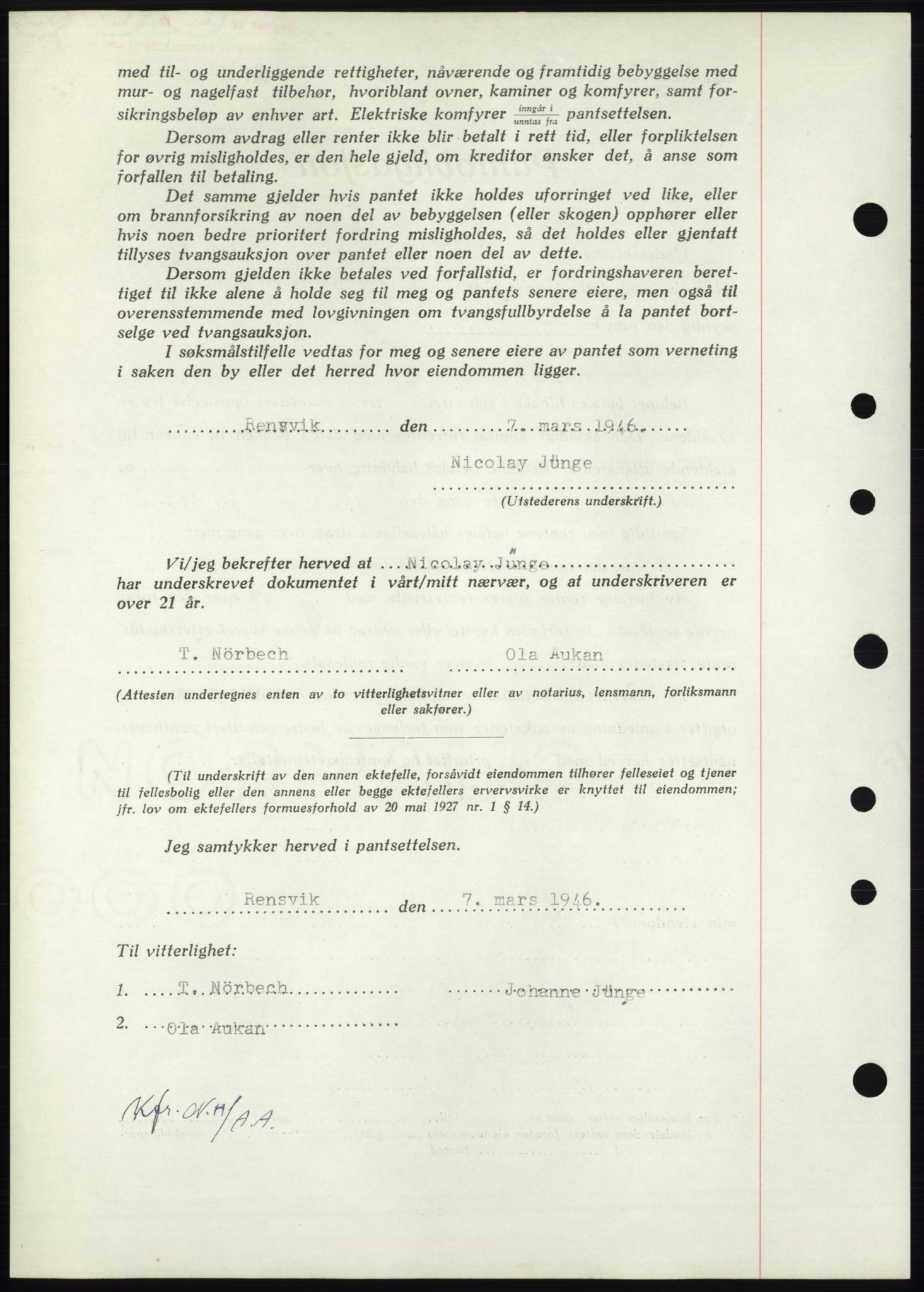 Nordmøre sorenskriveri, AV/SAT-A-4132/1/2/2Ca: Mortgage book no. B93b, 1946-1946, Diary no: : 367/1946