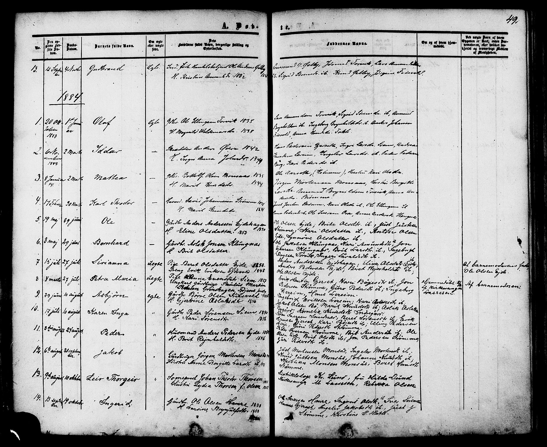 Ministerialprotokoller, klokkerbøker og fødselsregistre - Møre og Romsdal, AV/SAT-A-1454/542/L0552: Parish register (official) no. 542A02, 1854-1884, p. 49