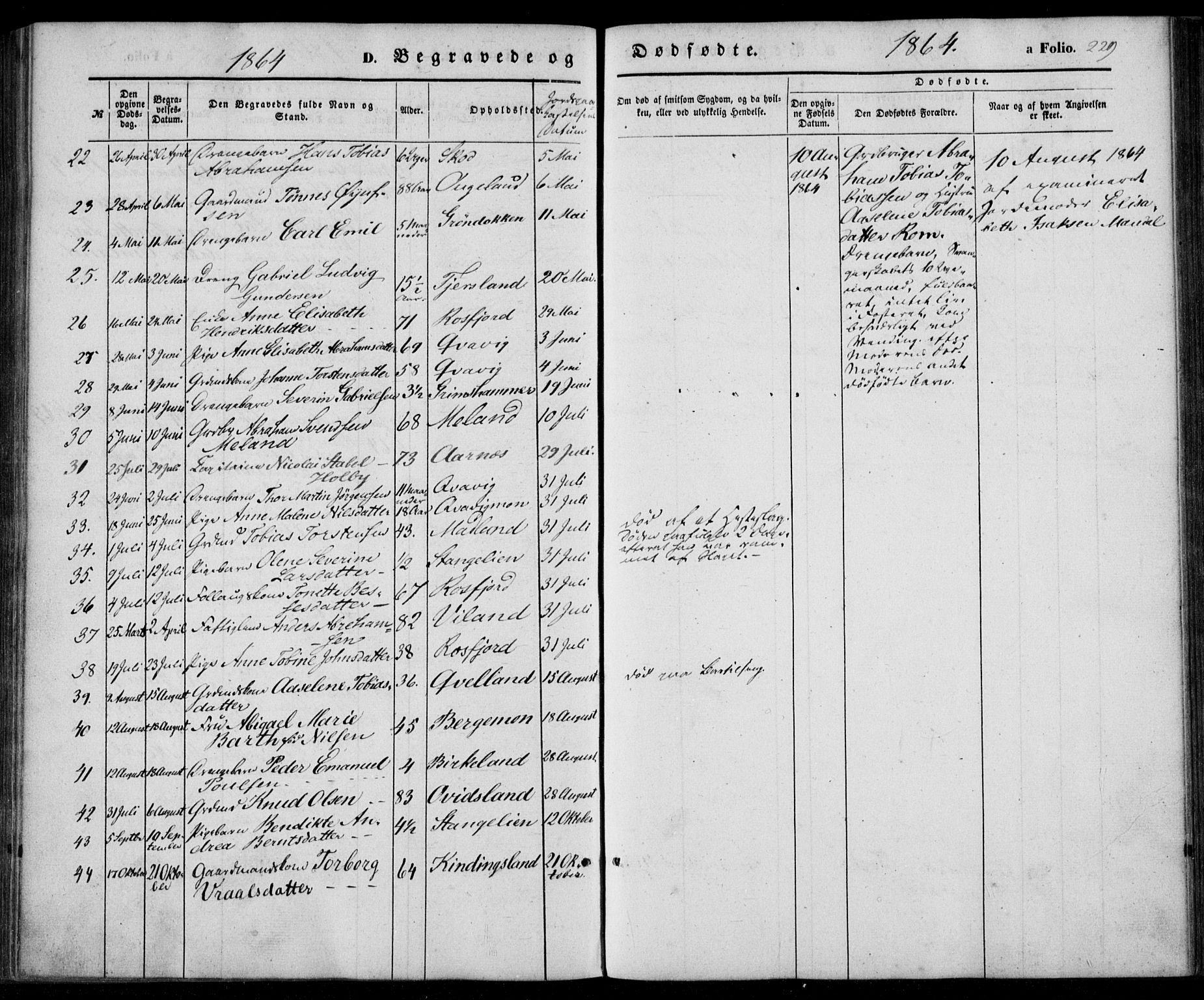 Lyngdal sokneprestkontor, AV/SAK-1111-0029/F/Fa/Fac/L0009: Parish register (official) no. A 9, 1852-1864, p. 229