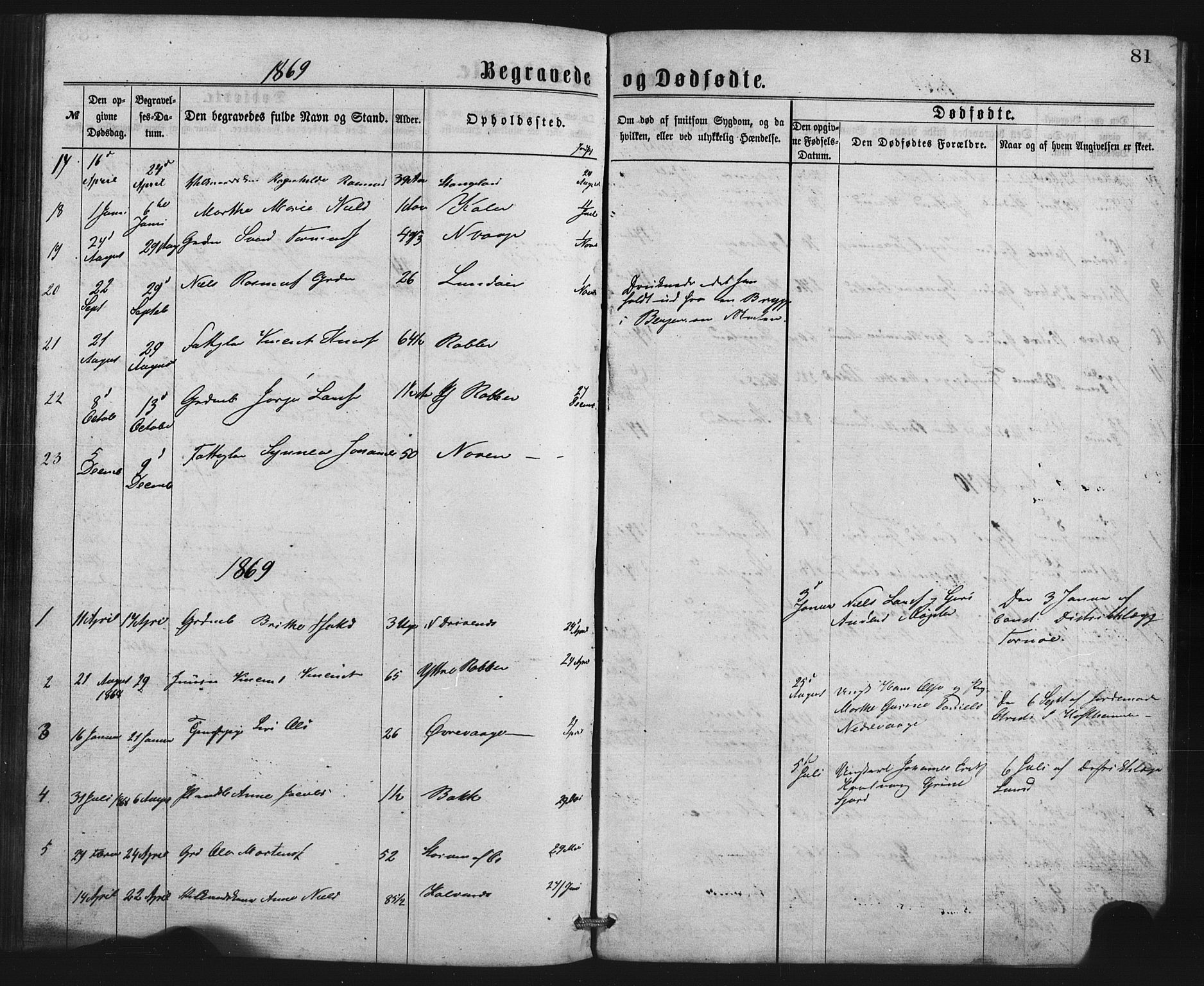 Austevoll Sokneprestembete, SAB/A-74201/H/Hab: Parish register (copy) no. B 2, 1865-1878, p. 81