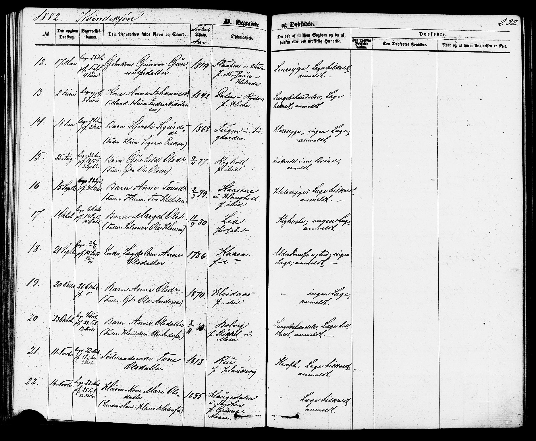 Sauherad kirkebøker, SAKO/A-298/F/Fa/L0008: Parish register (official) no. I 8, 1873-1886, p. 232
