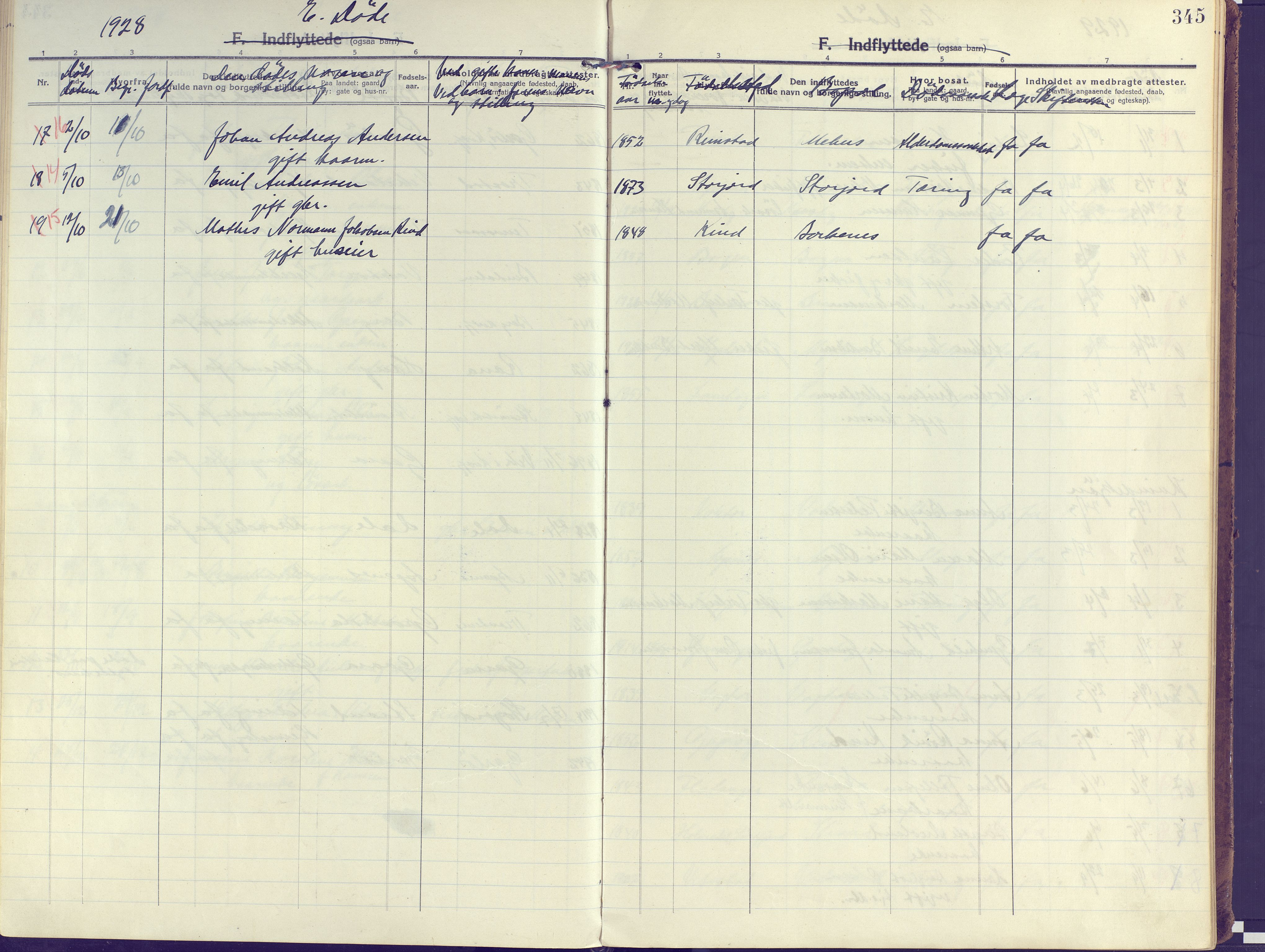 Kvæfjord sokneprestkontor, SATØ/S-1323/G/Ga/Gaa/L0007kirke: Parish register (official) no. 7, 1915-1931, p. 345