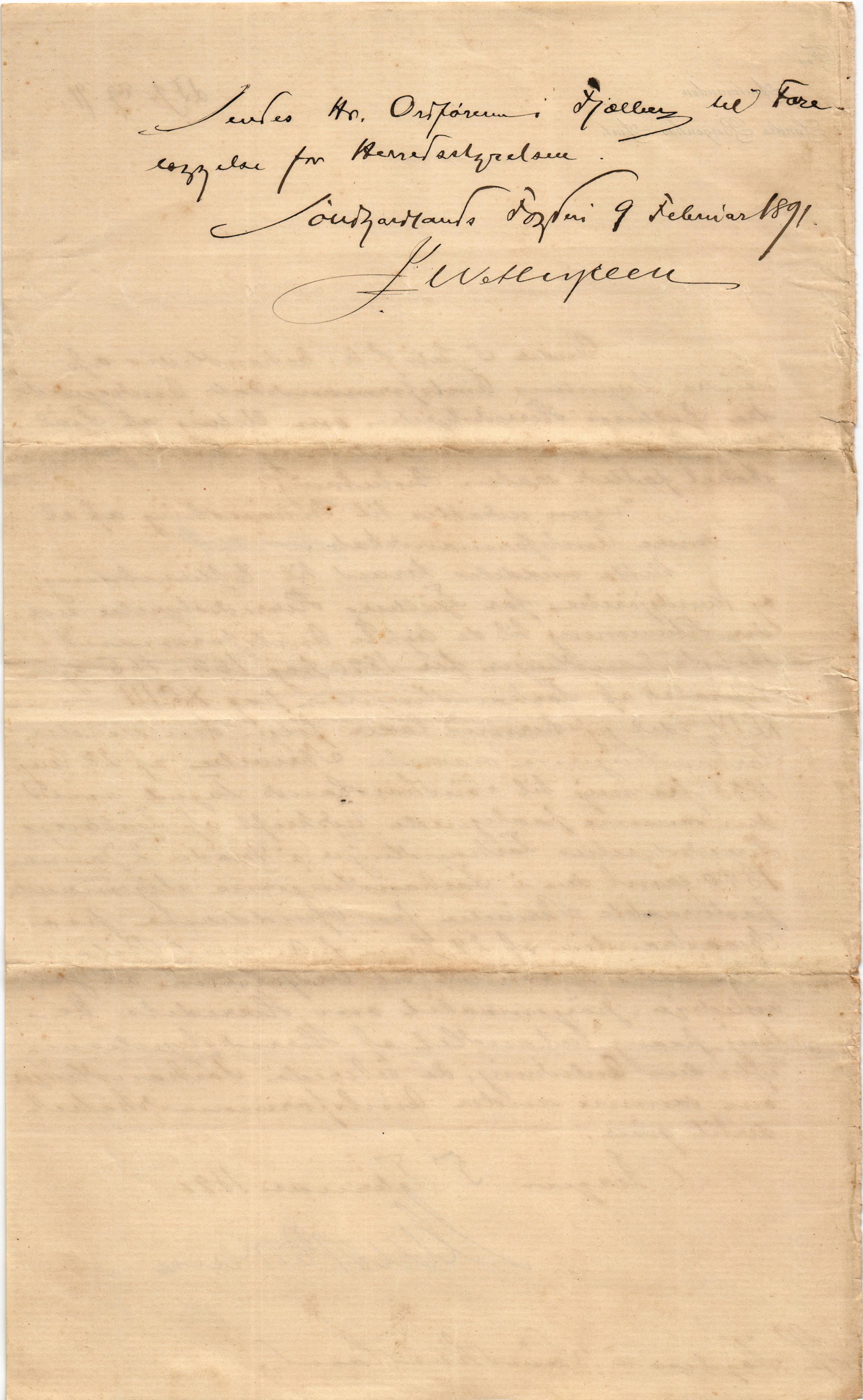 Fjelberg kommune. Formannskapet, IKAH/1213-021/E/Ea/L0002/0002: Deling. Prestegjeld. Sokner / Fråskiljing av Bjostrand sokn. Avvikling. Oppgjer, 1889-1903