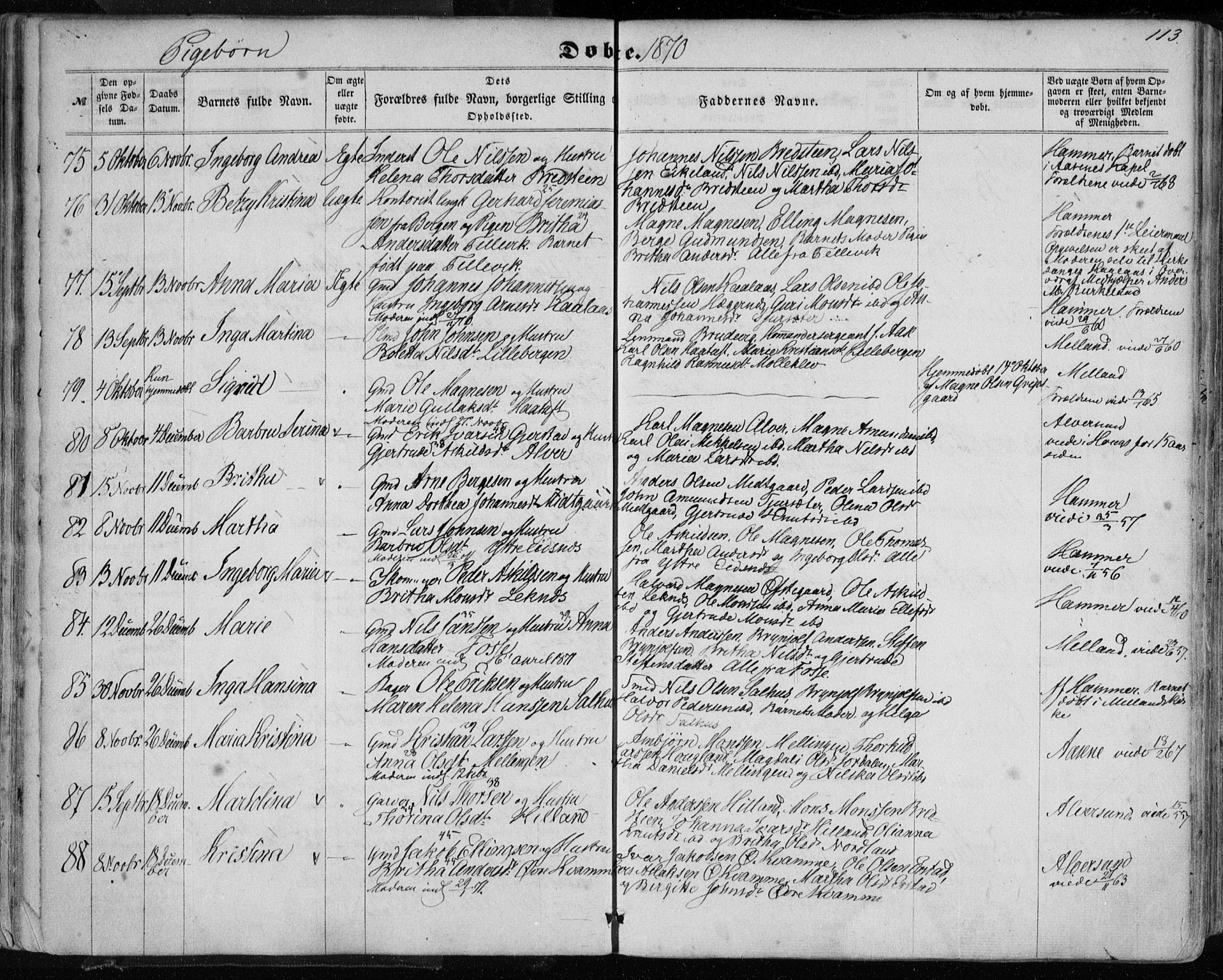 Hamre sokneprestembete, AV/SAB-A-75501/H/Ha/Haa/Haaa/L0014: Parish register (official) no. A 14, 1858-1872, p. 113