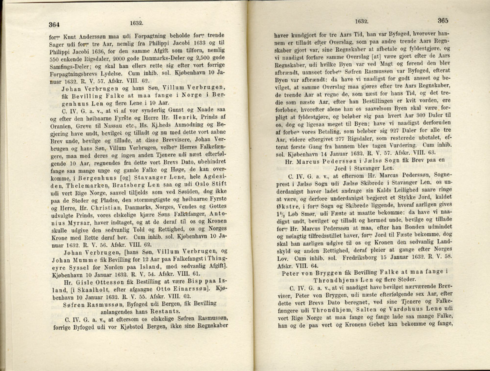 Publikasjoner utgitt av Det Norske Historiske Kildeskriftfond, PUBL/-/-/-: Norske Rigs-Registranter, bind 6, 1628-1634, p. 364-365