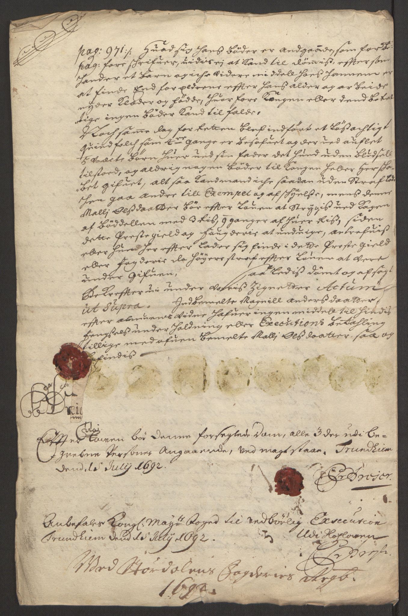 Rentekammeret inntil 1814, Reviderte regnskaper, Fogderegnskap, AV/RA-EA-4092/R62/L4185: Fogderegnskap Stjørdal og Verdal, 1692, p. 335