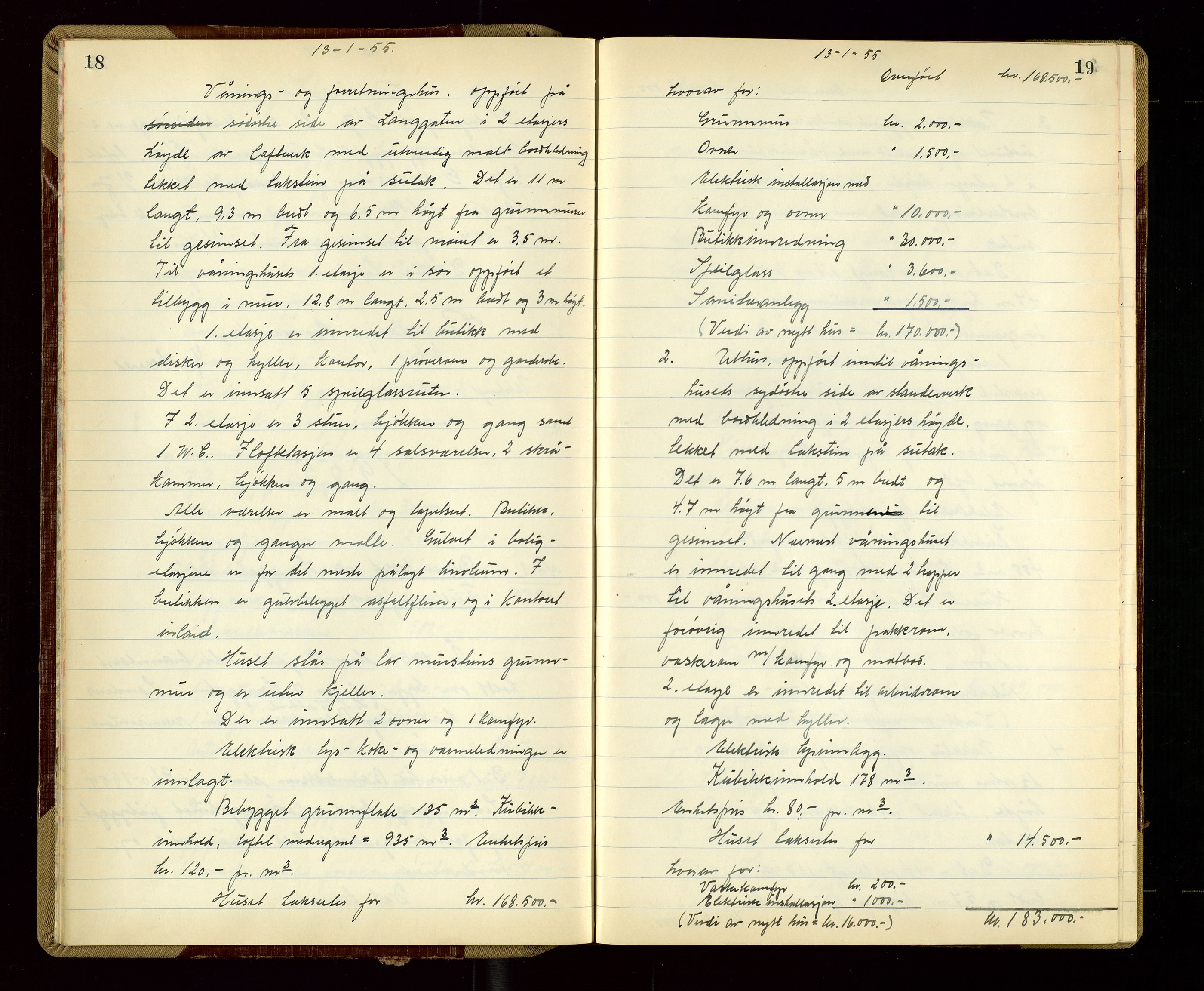 Sandnes lensmannskontor, AV/SAST-A-100167/Goa/L0007: "Brandtakstprotokol", 1954-1955, p. 18-19