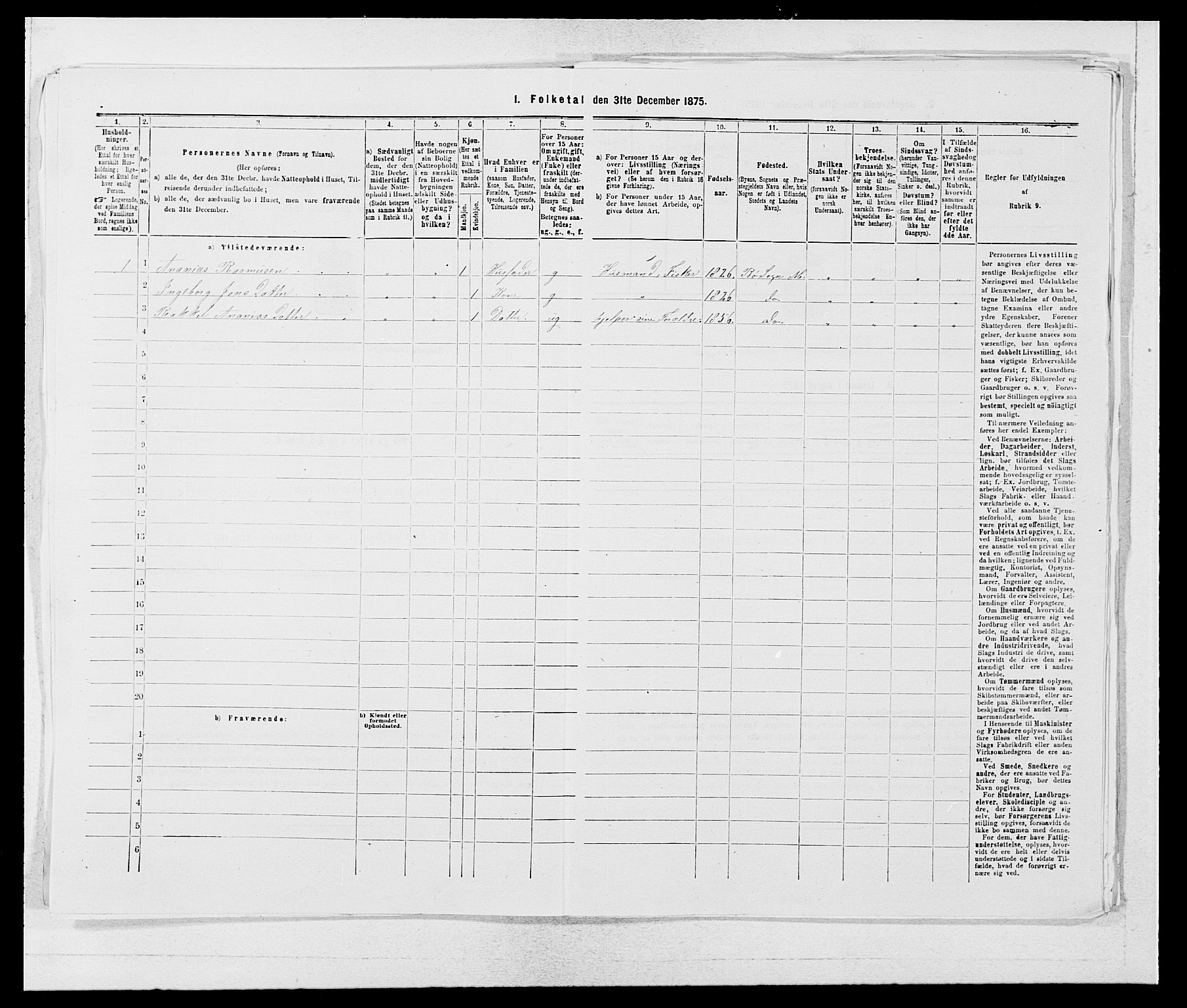 SAB, 1875 census for 1261P Manger, 1875, p. 1428