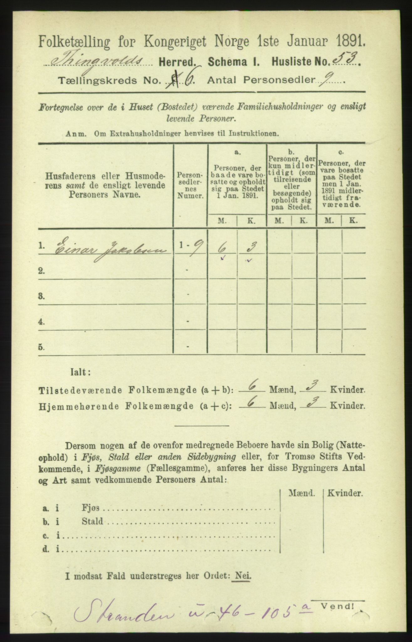 RA, 1891 census for 1560 Tingvoll, 1891, p. 2422