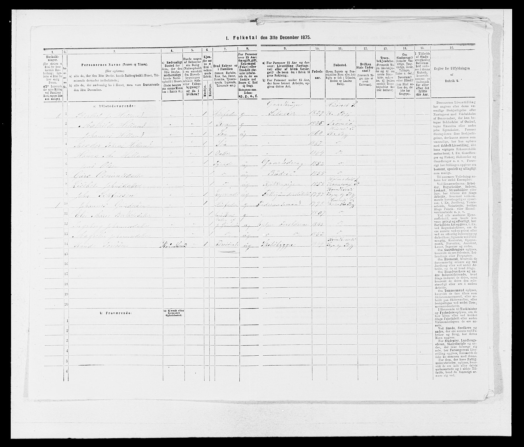 SAB, 1875 census for 1224P Kvinnherad, 1875, p. 1356