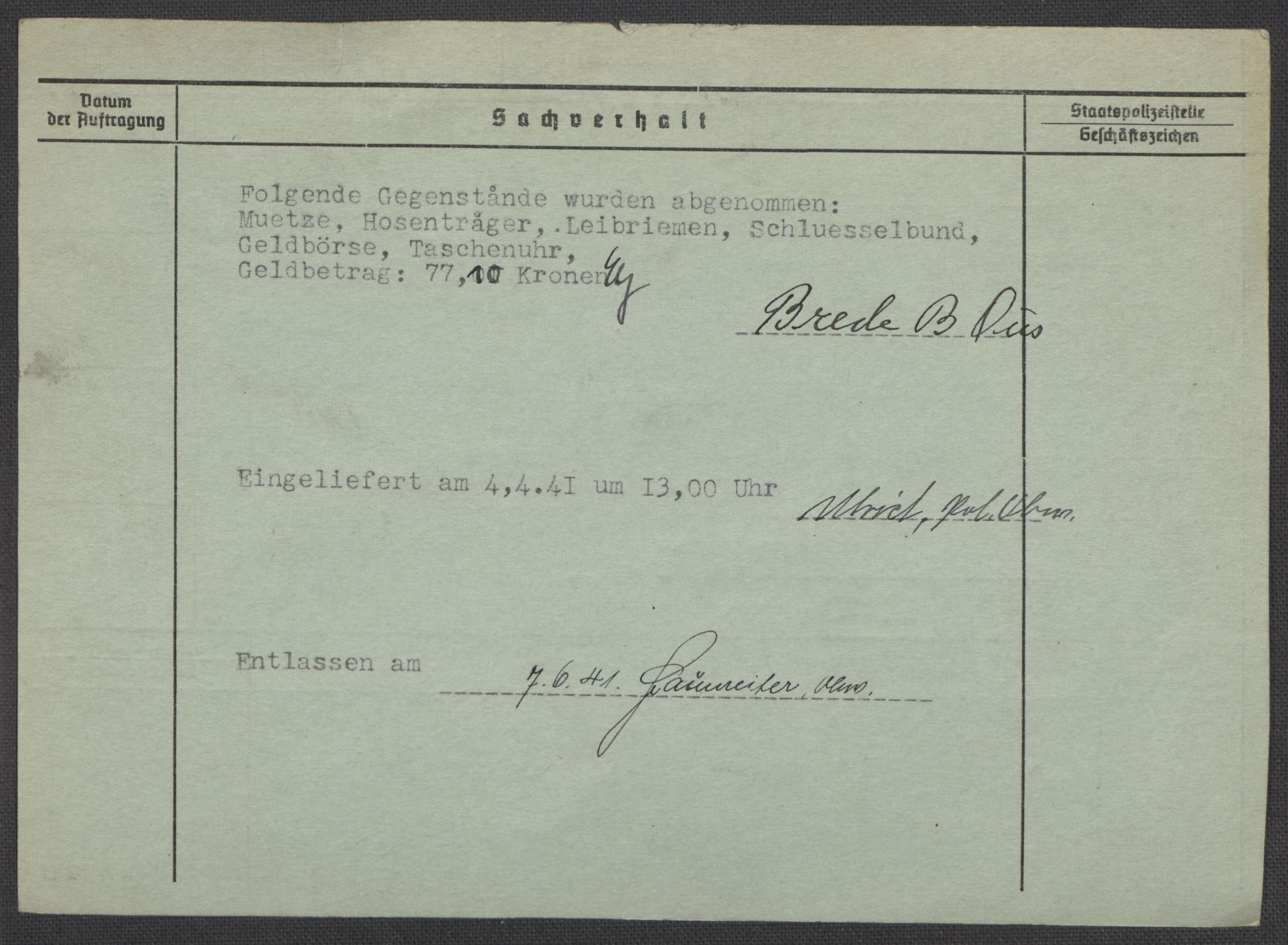 Befehlshaber der Sicherheitspolizei und des SD, AV/RA-RAFA-5969/E/Ea/Eaa/L0008: Register over norske fanger i Møllergata 19: Oelze-Ru, 1940-1945, p. 531