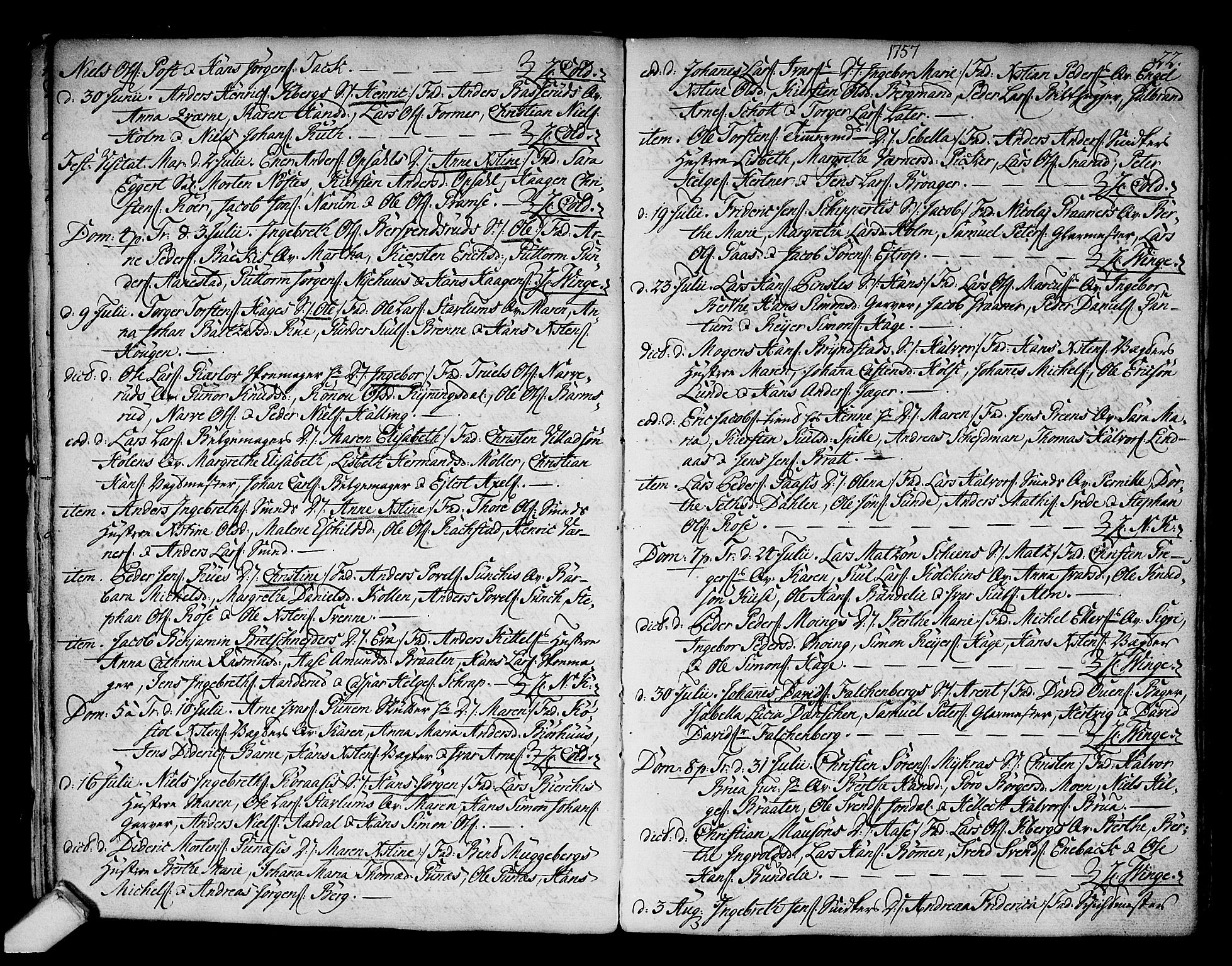 Kongsberg kirkebøker, AV/SAKO-A-22/F/Fa/L0004: Parish register (official) no. I 4, 1756-1768, p. 22
