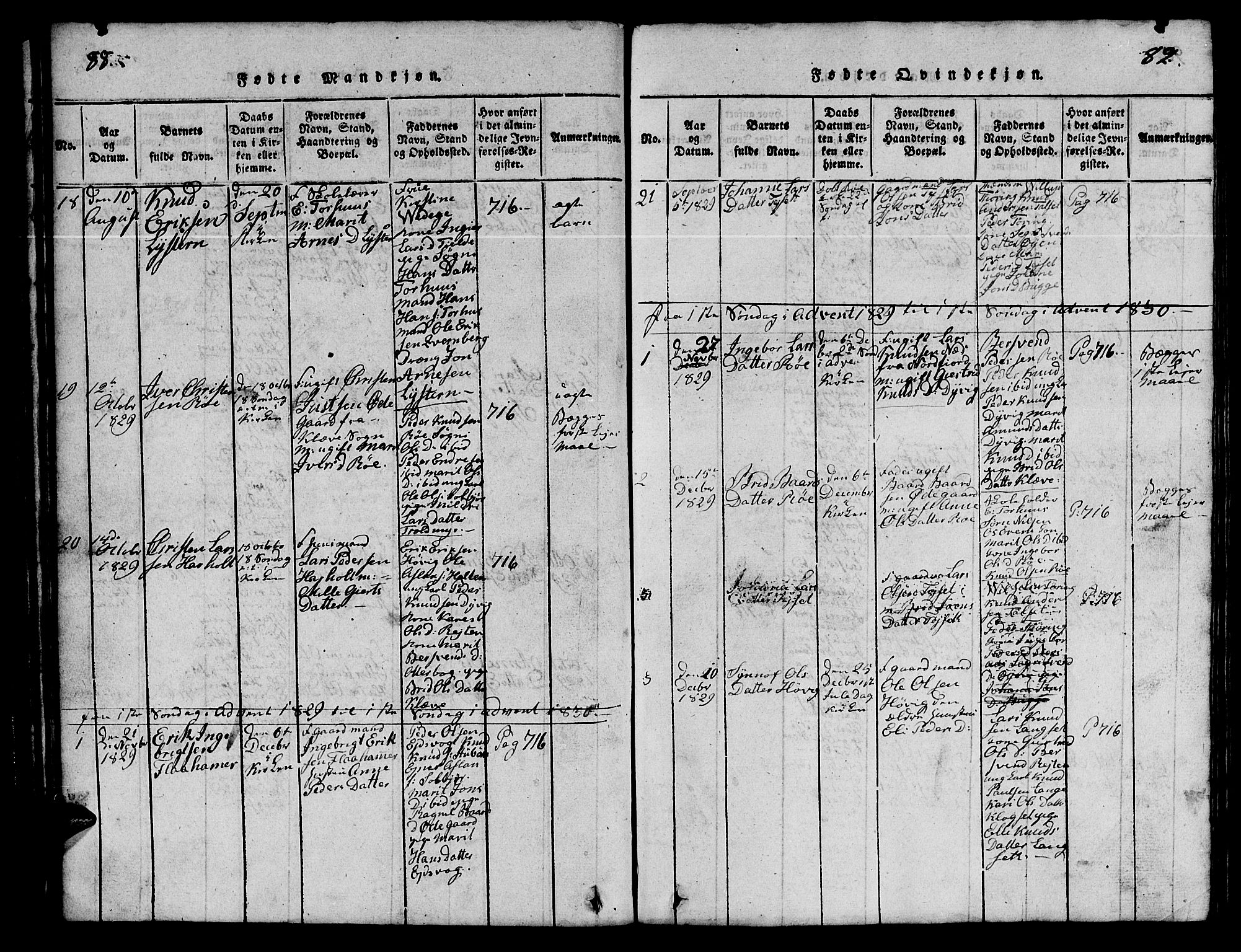 Ministerialprotokoller, klokkerbøker og fødselsregistre - Møre og Romsdal, SAT/A-1454/551/L0629: Parish register (copy) no. 551C01, 1818-1839, p. 88-89