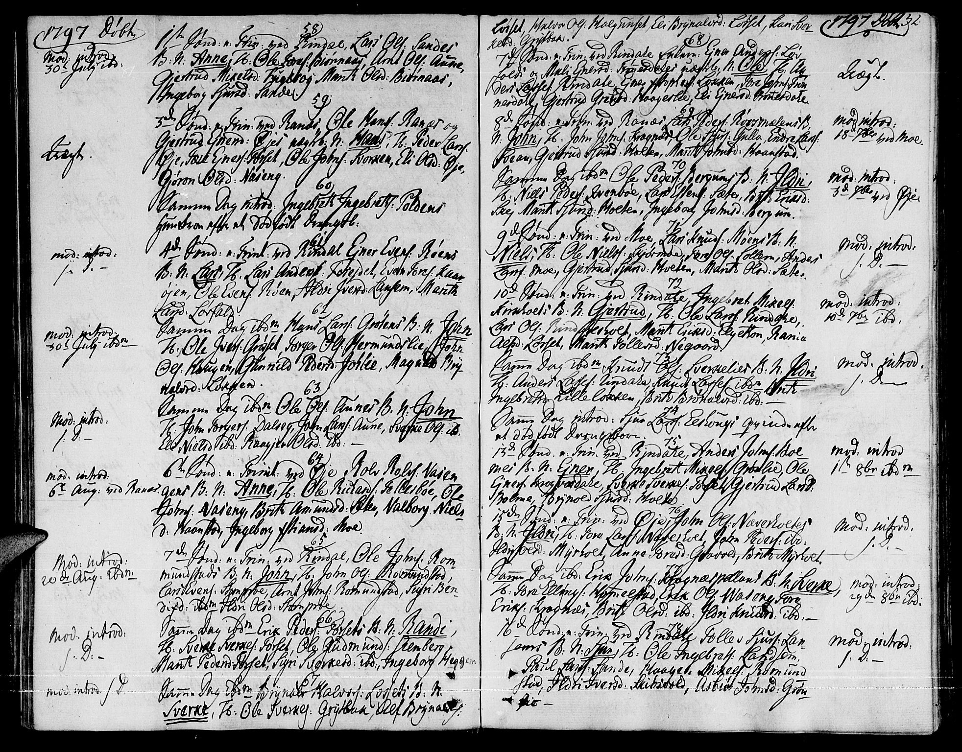 Ministerialprotokoller, klokkerbøker og fødselsregistre - Møre og Romsdal, SAT/A-1454/595/L1040: Parish register (official) no. 595A02, 1797-1819, p. 32