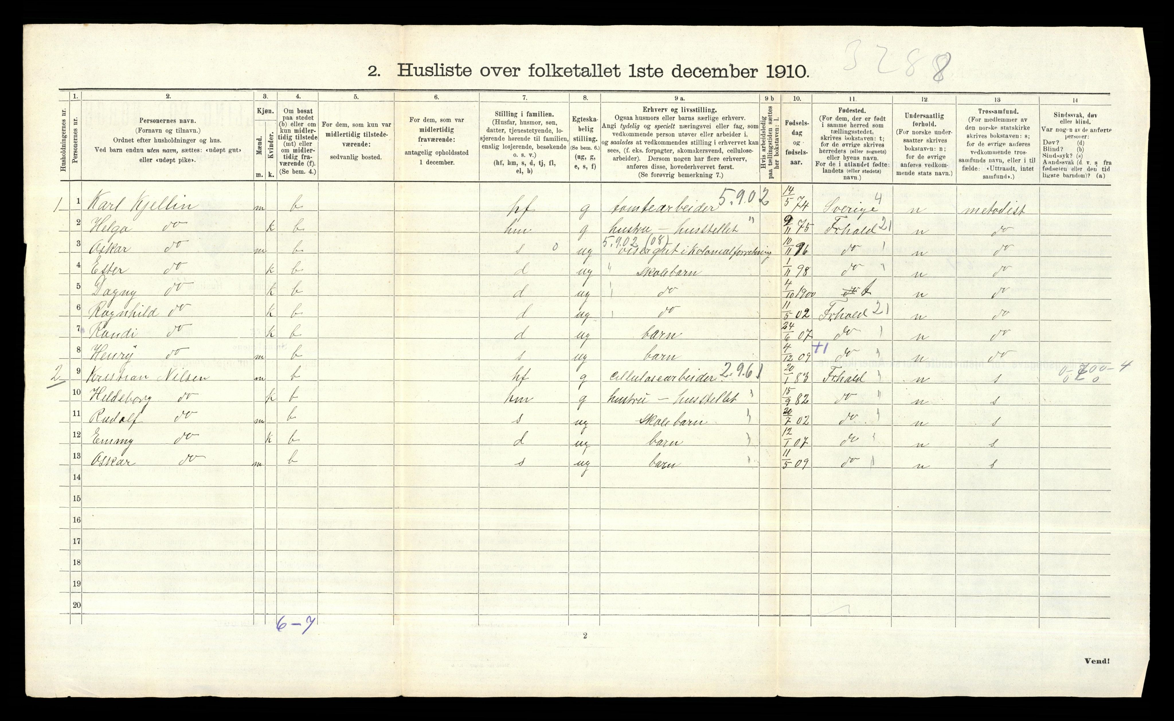 RA, 1910 census for Berg, 1910, p. 1328