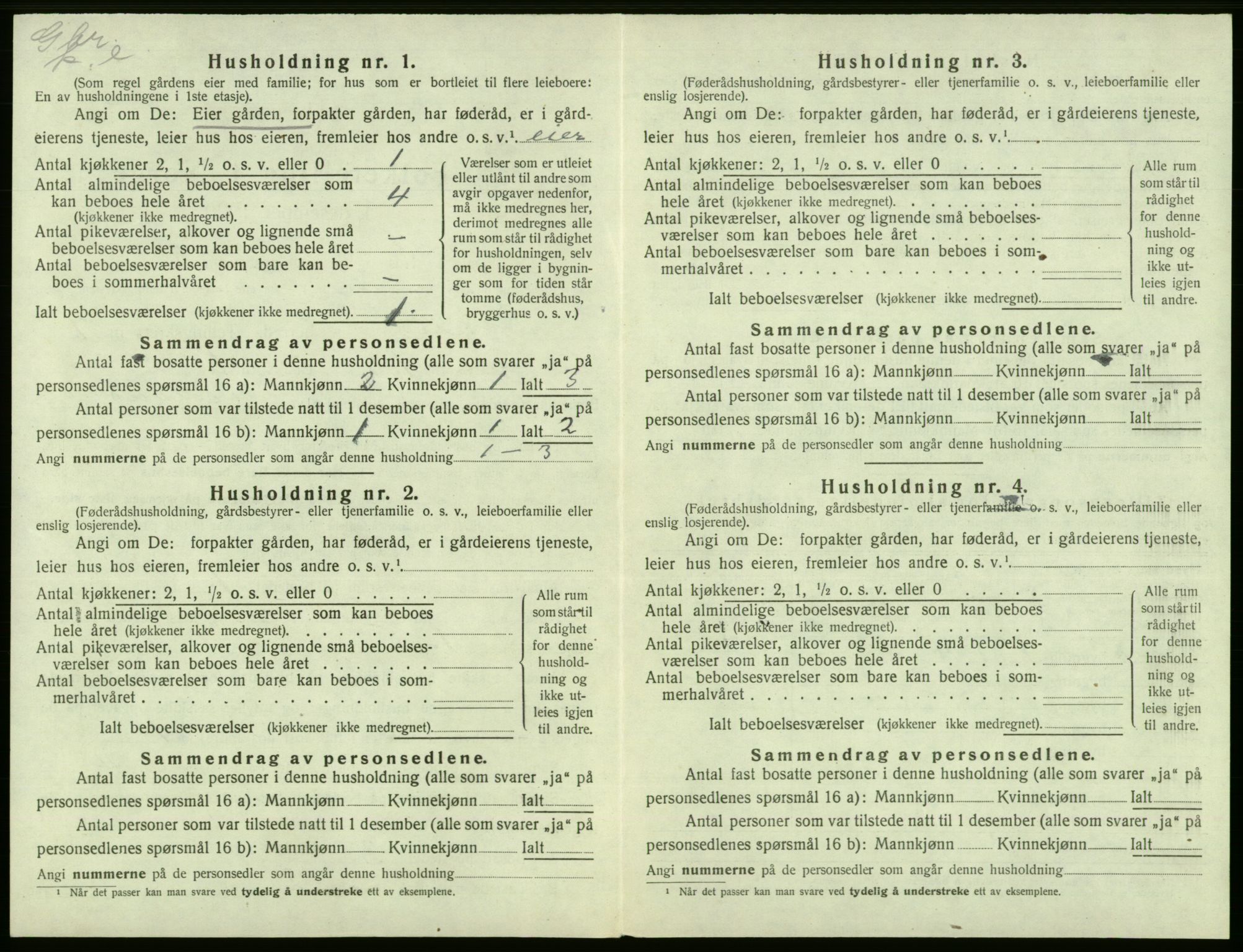 SAB, 1920 census for Tysnes, 1920, p. 979