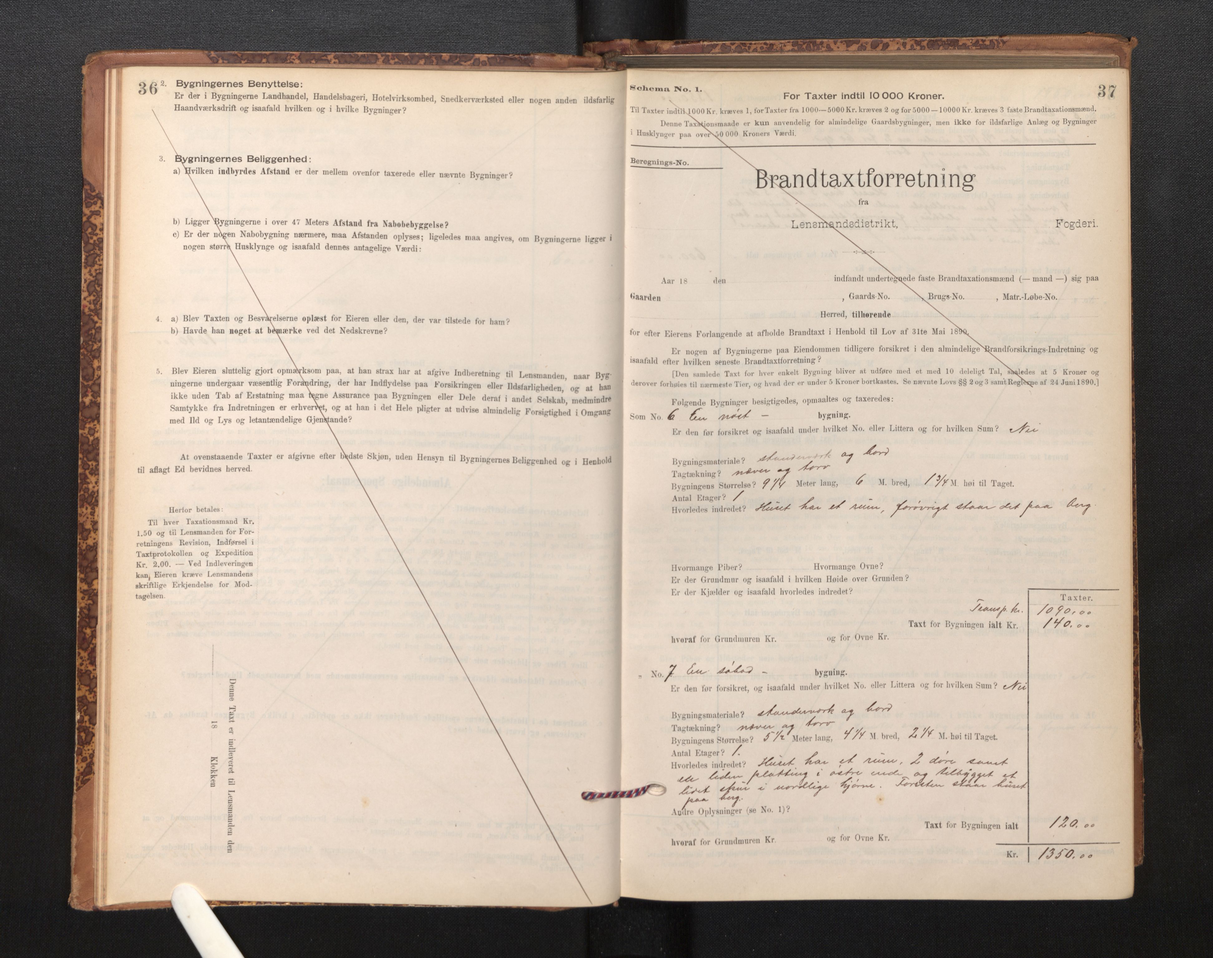 Lensmannen i Askvoll, AV/SAB-A-26301/0012/L0004: Branntakstprotokoll, skjematakst og liste over branntakstmenn, 1895-1932, p. 36-37