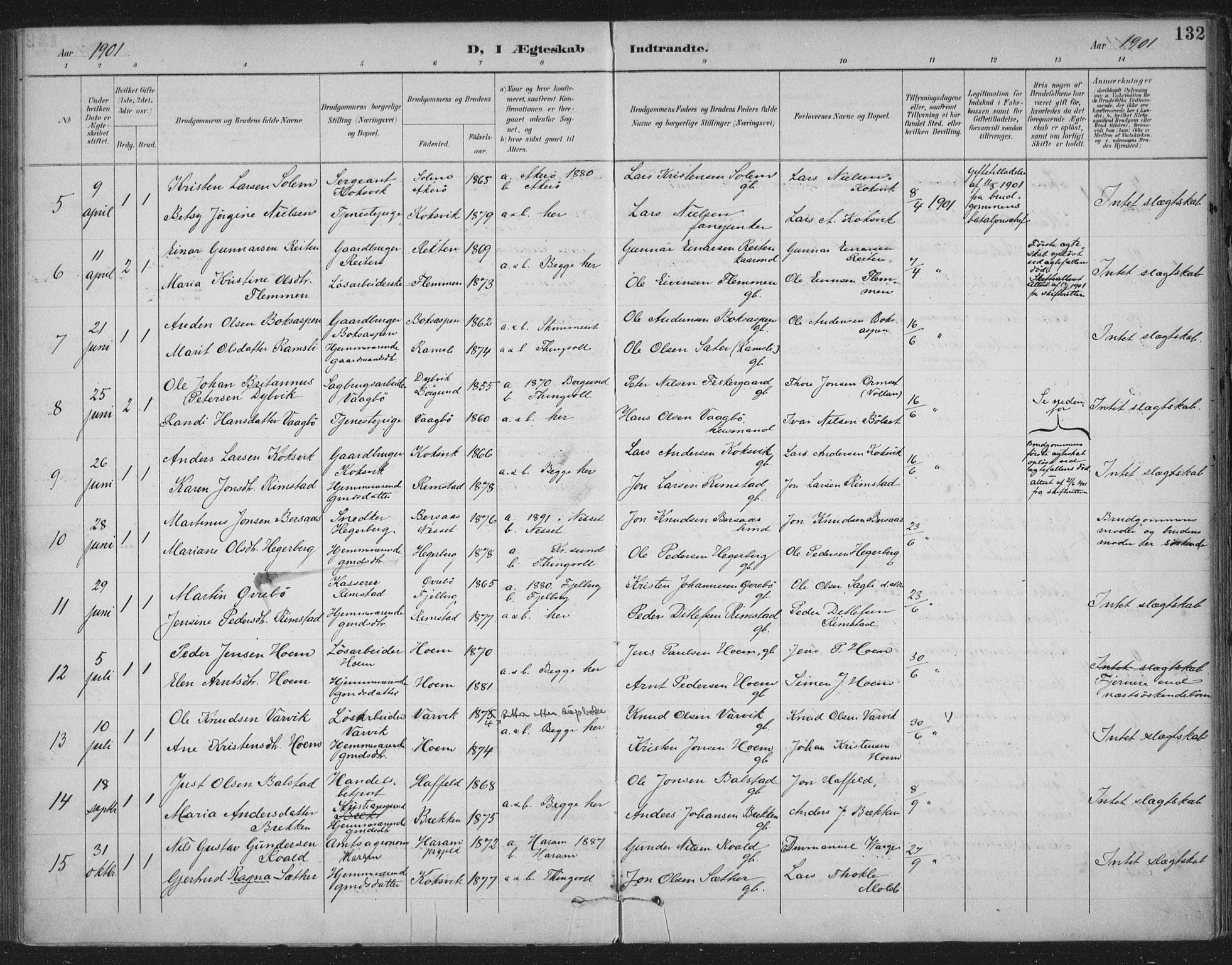 Ministerialprotokoller, klokkerbøker og fødselsregistre - Møre og Romsdal, AV/SAT-A-1454/586/L0988: Parish register (official) no. 586A14, 1893-1905, p. 132