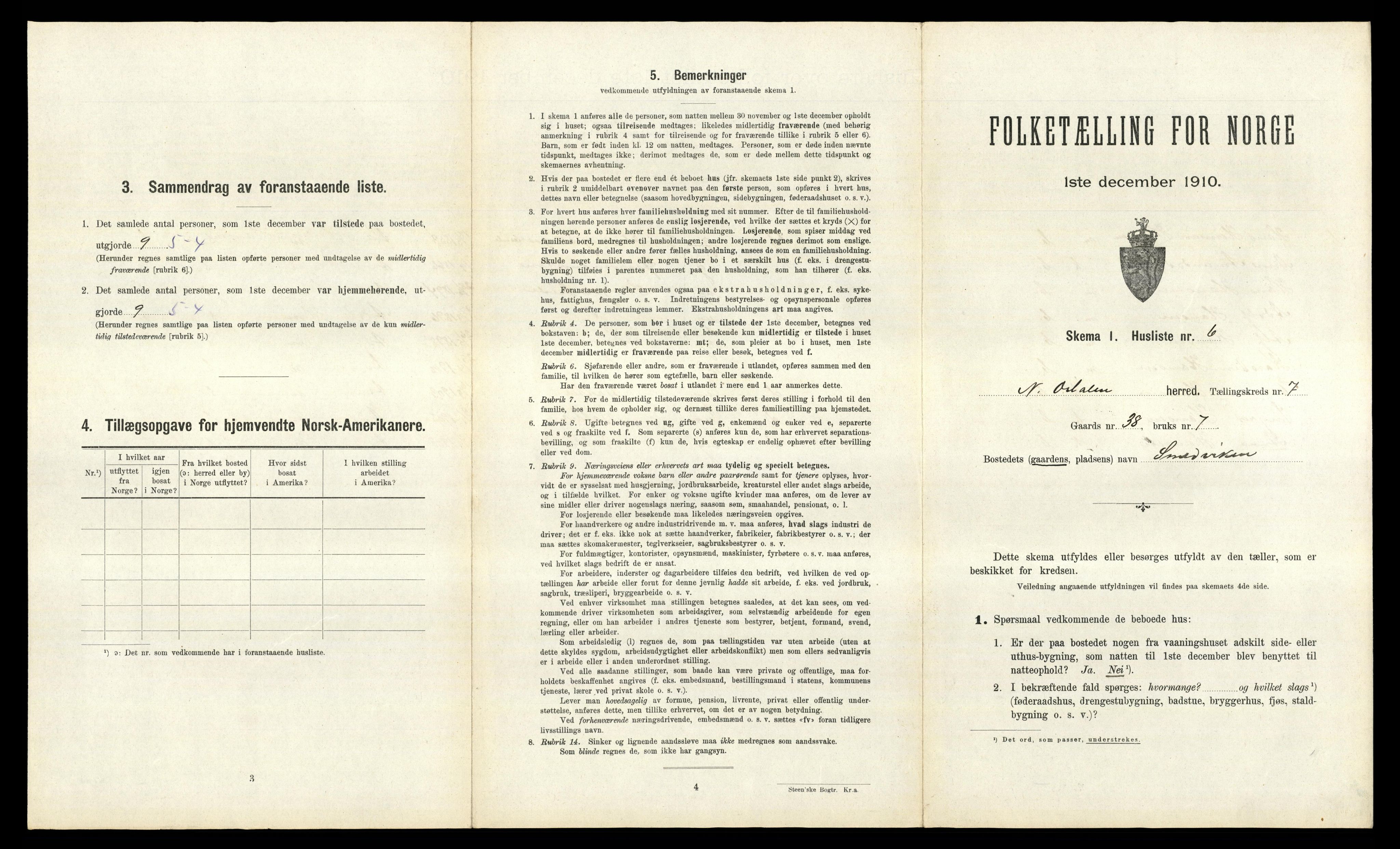 RA, 1910 census for Nord-Odal, 1910, p. 793