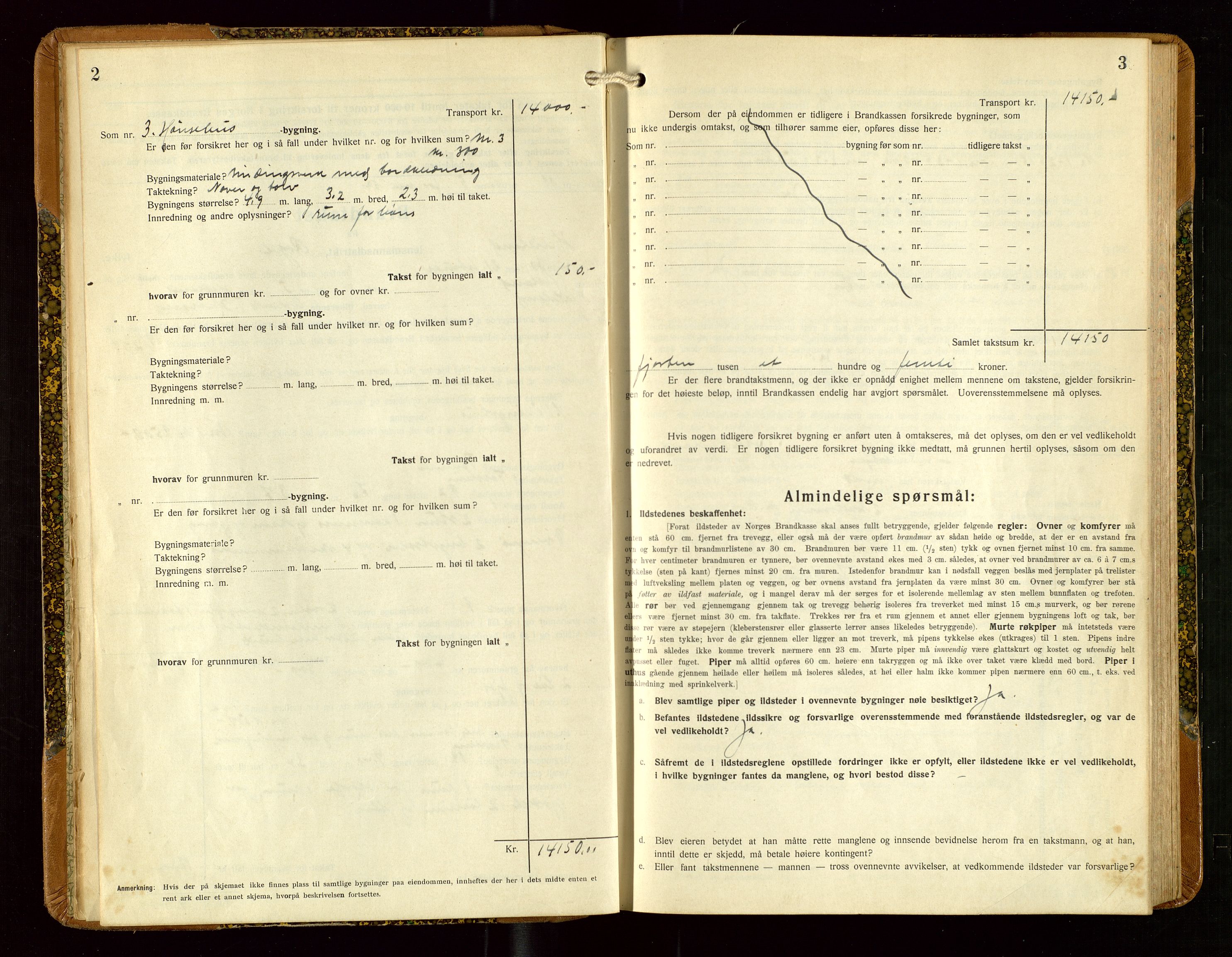 Helleland lensmannskontor, AV/SAST-A-100209/Gob/L0003: "Brandtakstprotokoll", 1930-1939, p. 2-3