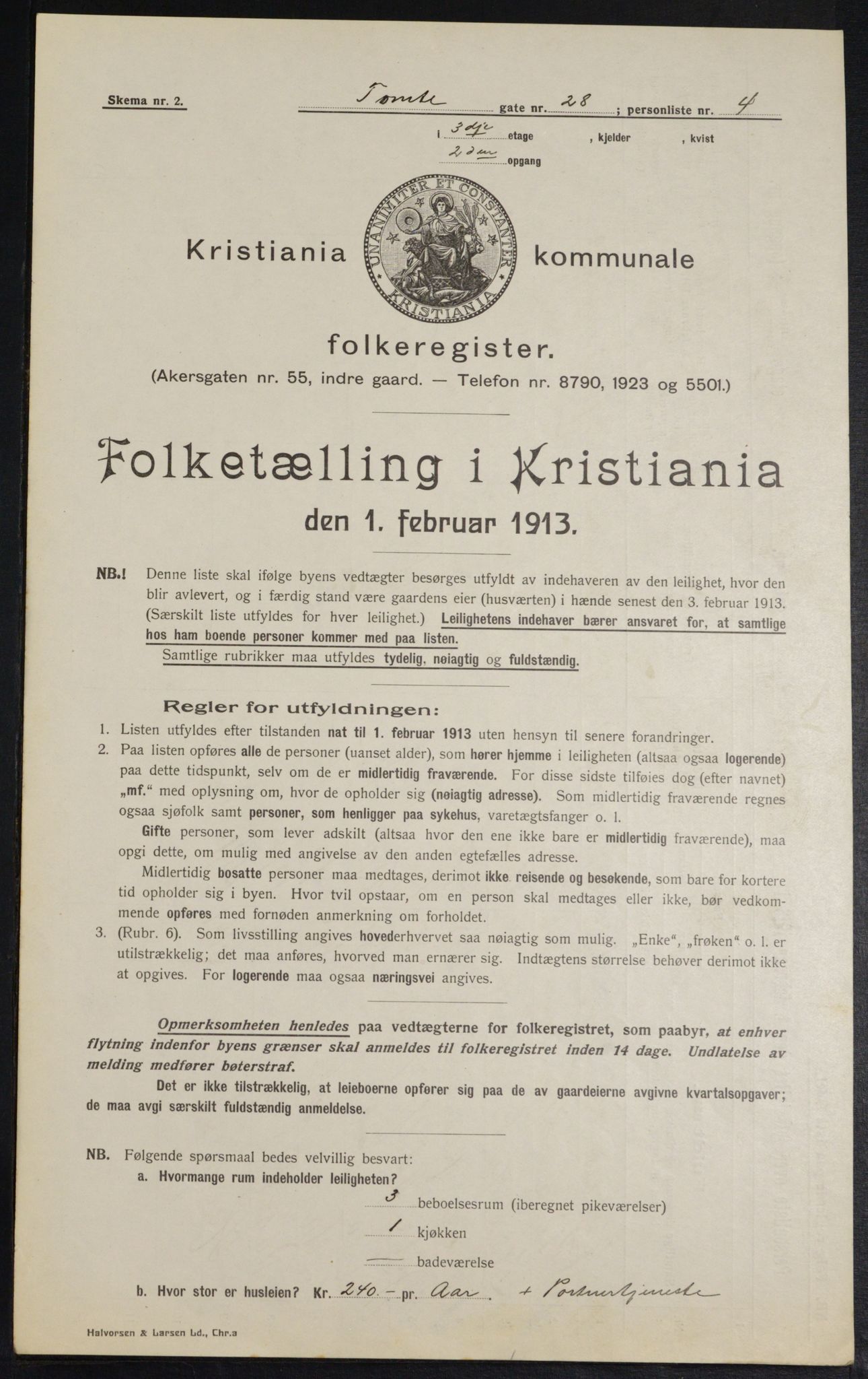 OBA, Municipal Census 1913 for Kristiania, 1913, p. 113702