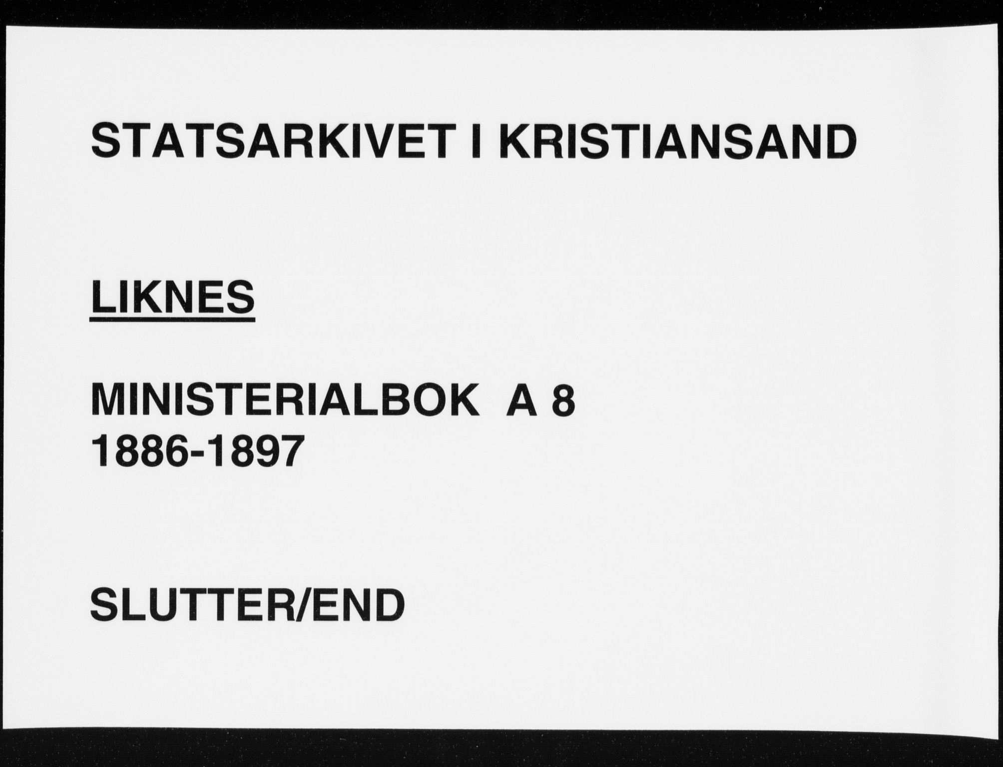 Kvinesdal sokneprestkontor, AV/SAK-1111-0026/F/Fa/Fab/L0008: Parish register (official) no. A 8, 1886-1897