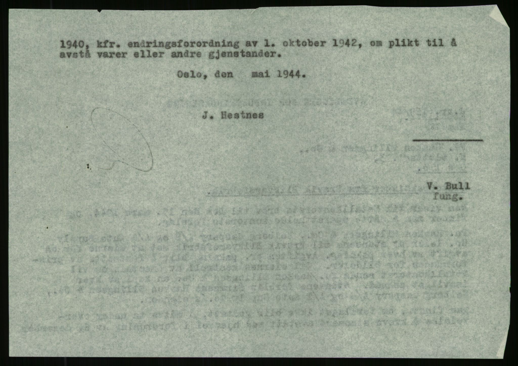 Direktoratet for industriforsyning, Sekretariatet, AV/RA-S-4153/D/Df/L0054: 9. Metallkontoret, 1940-1945, p. 410