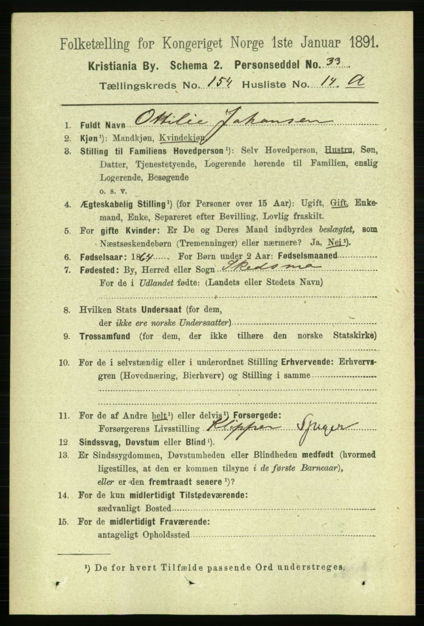 RA, 1891 census for 0301 Kristiania, 1891, p. 87842