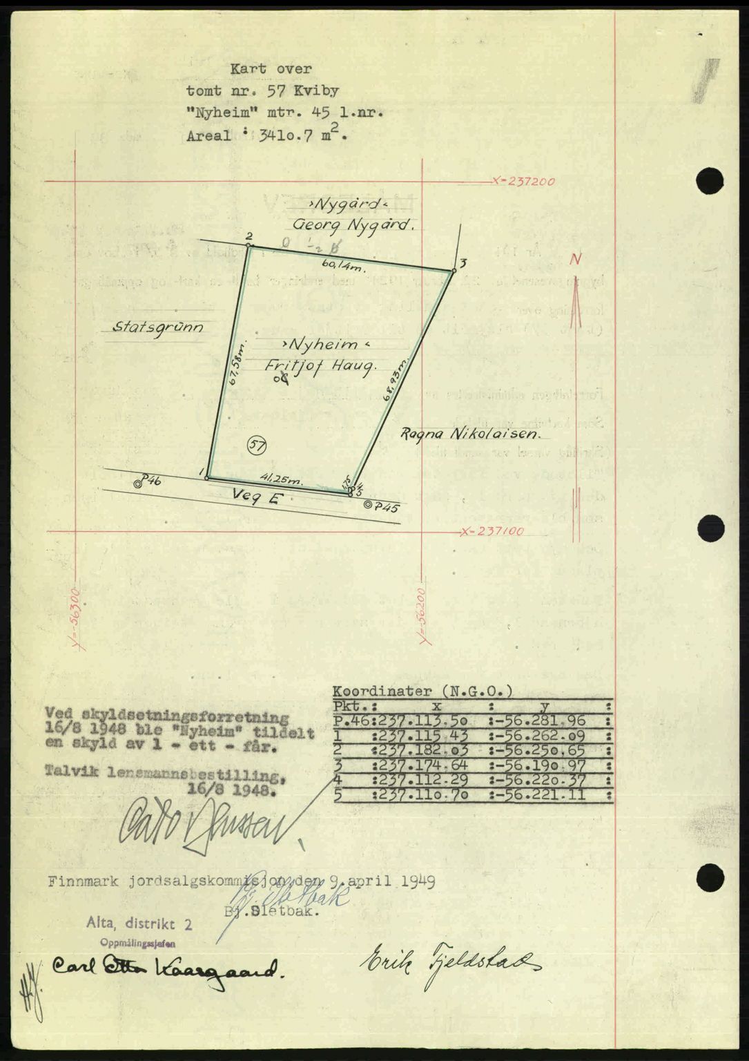 Alta fogderi/sorenskriveri, SATØ/SATØ-5/1/K/Kd/L0037pantebok: Mortgage book no. 39-40, 1948-1949, Diary no: : 502/1949