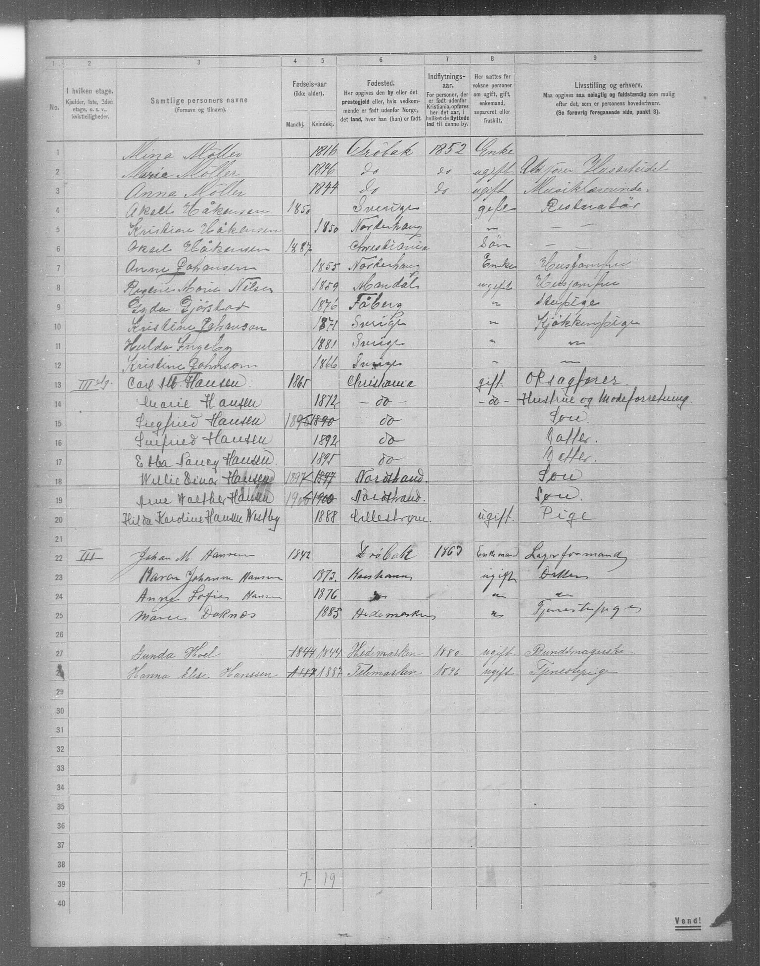 OBA, Municipal Census 1904 for Kristiania, 1904, p. 18237