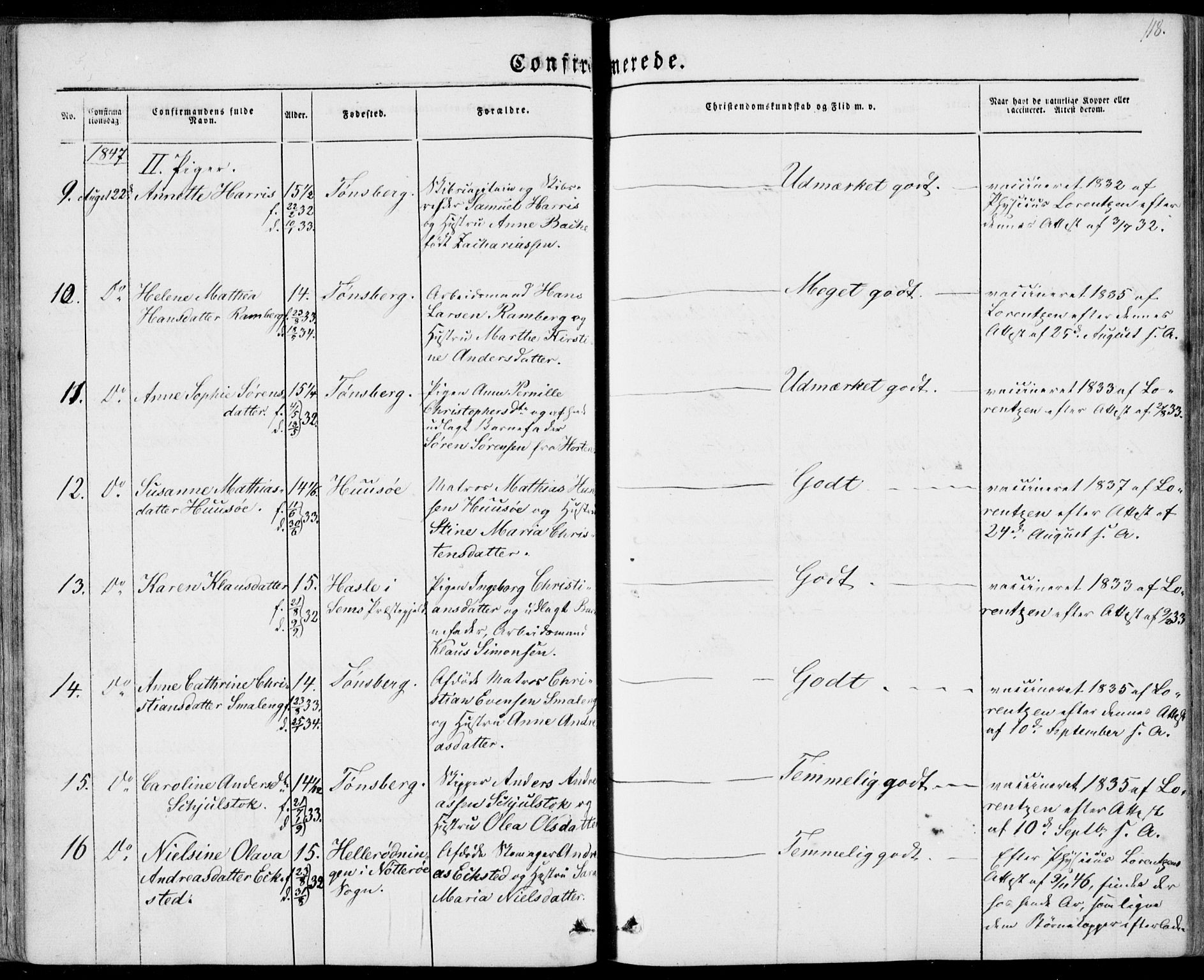 Tønsberg kirkebøker, AV/SAKO-A-330/F/Fa/L0007: Parish register (official) no. I 7, 1845-1854, p. 118