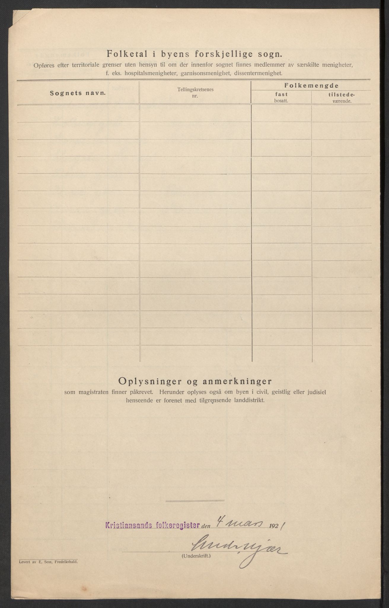 SAK, 1920 census for Kristiansand, 1920, p. 88