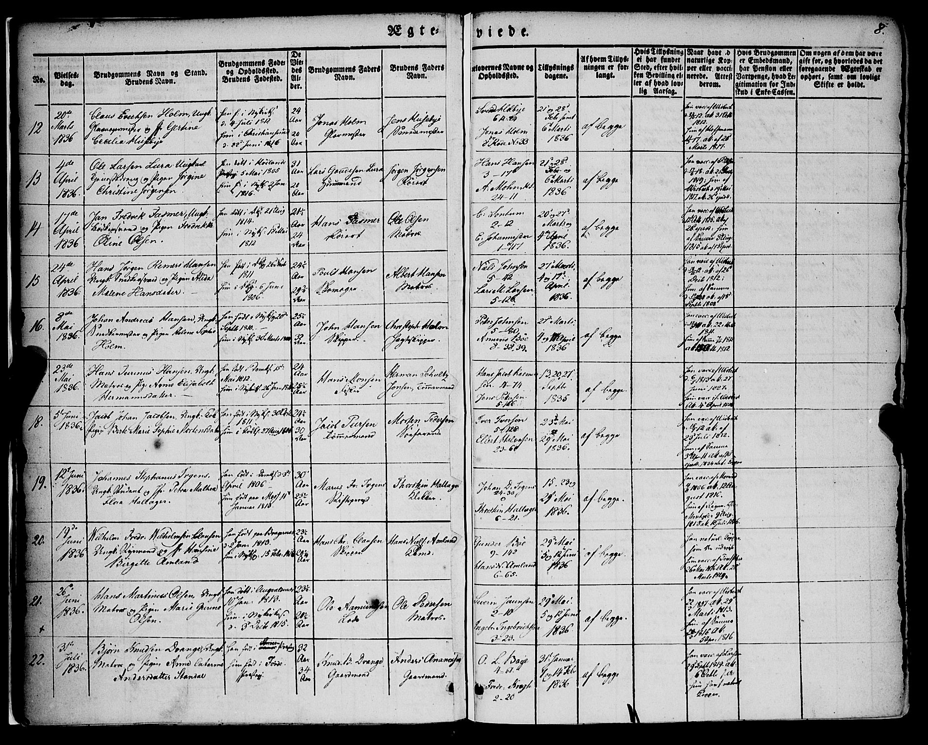 Nykirken Sokneprestembete, AV/SAB-A-77101/H/Haa/L0031: Parish register (official) no. D 1, 1834-1861, p. 8