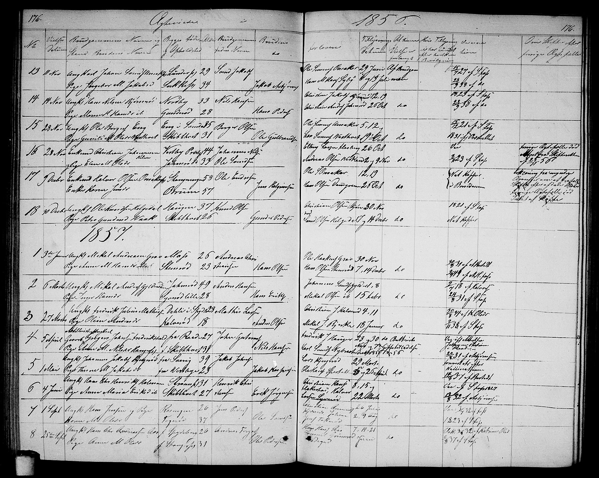 Våler prestekontor Kirkebøker, AV/SAO-A-11083/G/Ga/L0002: Parish register (copy) no. I 2, 1839-1860, p. 176