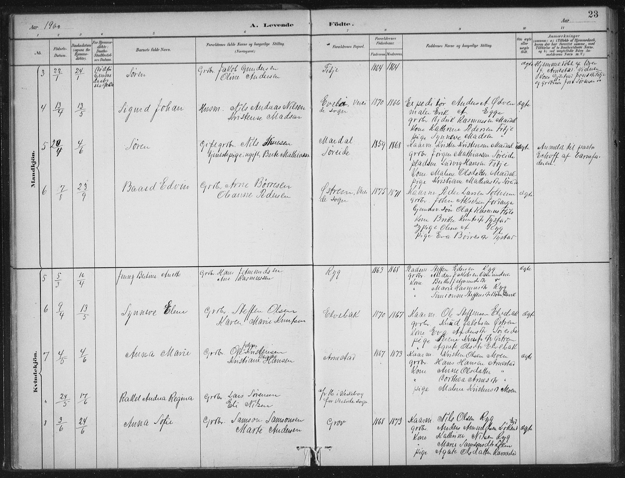 Gloppen sokneprestembete, AV/SAB-A-80101/H/Haa/Haad/L0001: Parish register (official) no. D  1, 1885-1910, p. 23