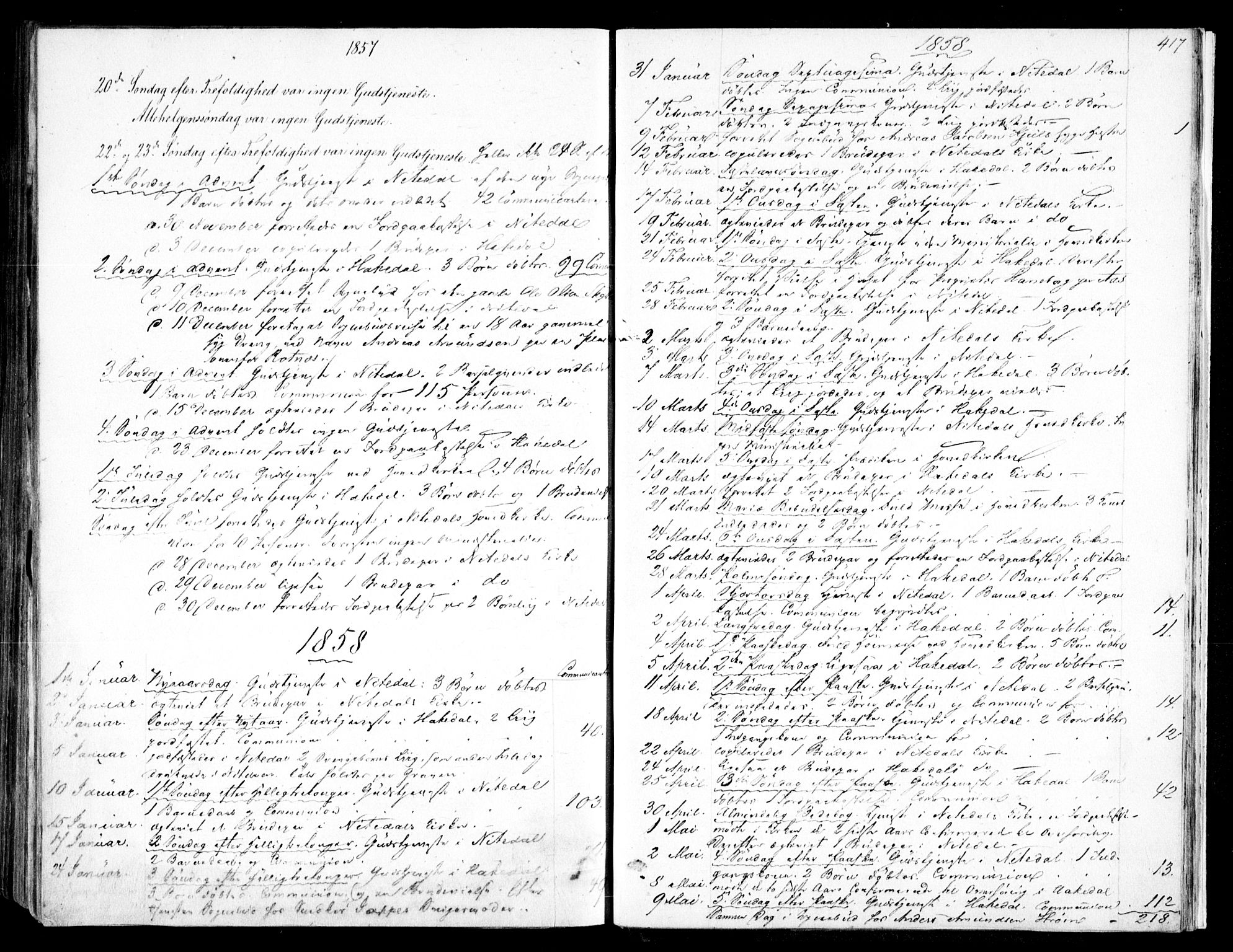 Nittedal prestekontor Kirkebøker, AV/SAO-A-10365a/F/Fa/L0005: Parish register (official) no. I 5, 1850-1862, p. 417