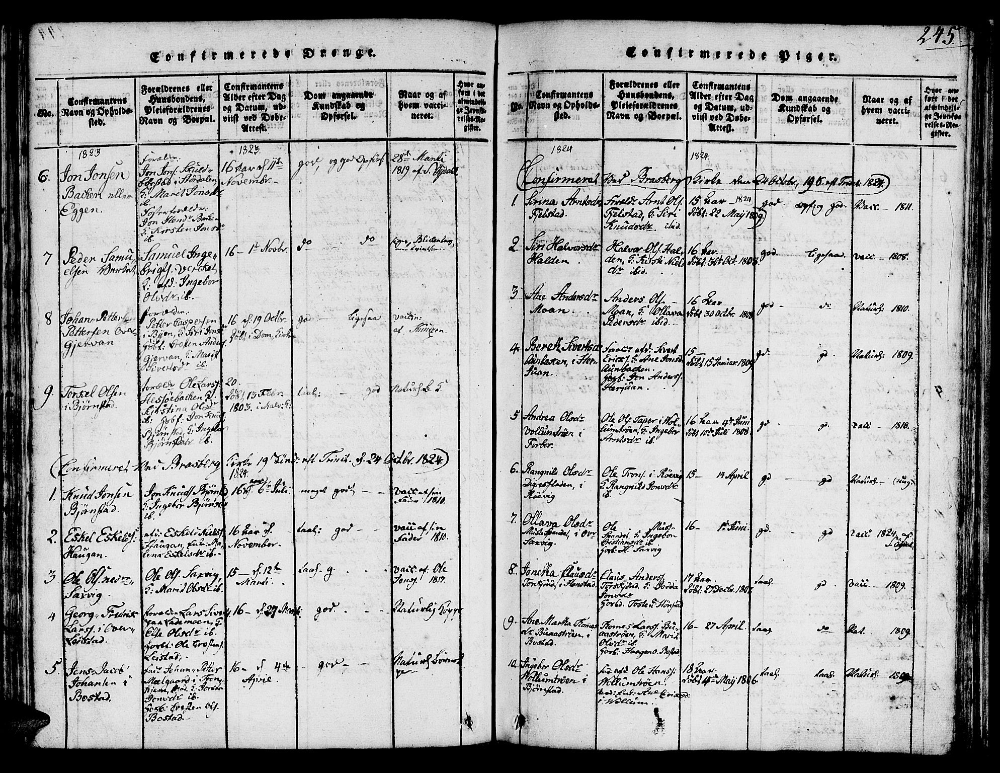Ministerialprotokoller, klokkerbøker og fødselsregistre - Sør-Trøndelag, SAT/A-1456/616/L0420: Parish register (copy) no. 616C03, 1817-1835, p. 245