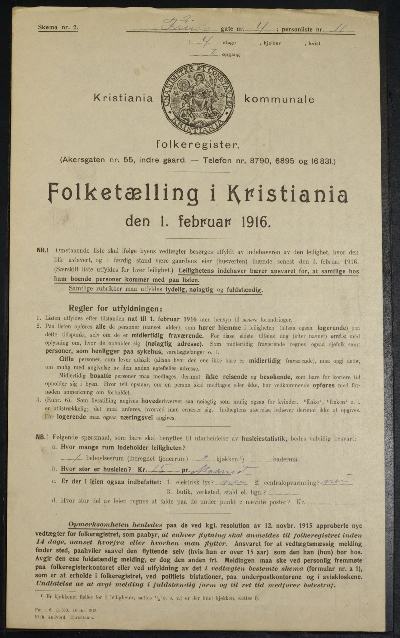 OBA, Municipal Census 1916 for Kristiania, 1916, p. 27403