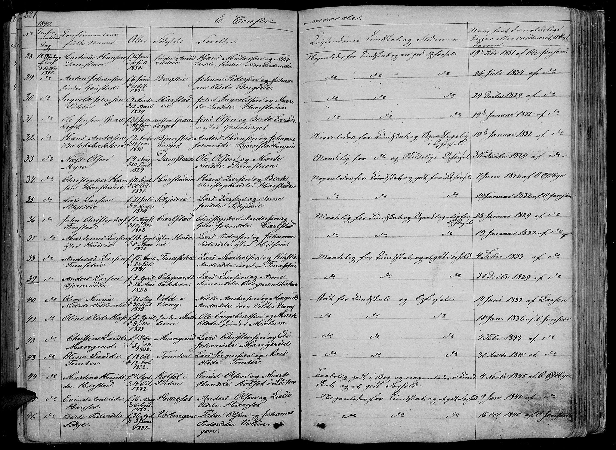 Romedal prestekontor, AV/SAH-PREST-004/L/L0009: Parish register (copy) no. 9, 1846-1866, p. 221