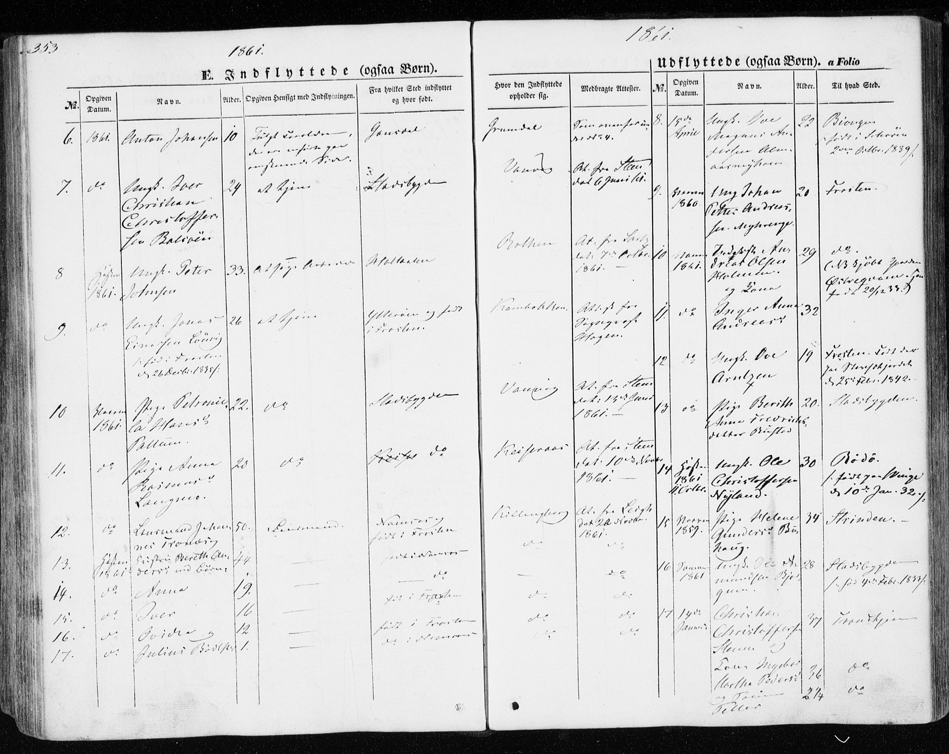 Ministerialprotokoller, klokkerbøker og fødselsregistre - Nord-Trøndelag, SAT/A-1458/701/L0008: Parish register (official) no. 701A08 /1, 1854-1863, p. 353